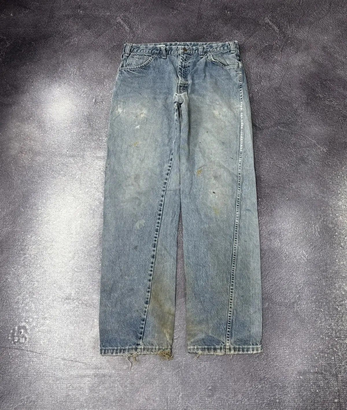 Dickies × Vintage Vintage 90s Dickies Flame Resistant USA Denim Baggy Jeans Size US 36 / EU 52 - 2 Thumbnail