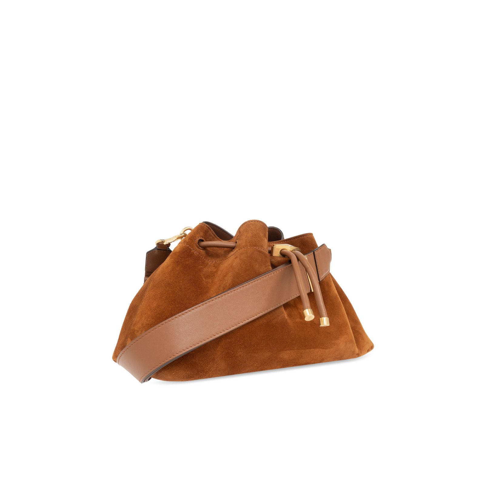 Jimmy Choo JIMMY CHOO Bon Bon Bucket Tan Gold Suede Shoulder Bag New & Size ONE SIZE - 3 Thumbnail