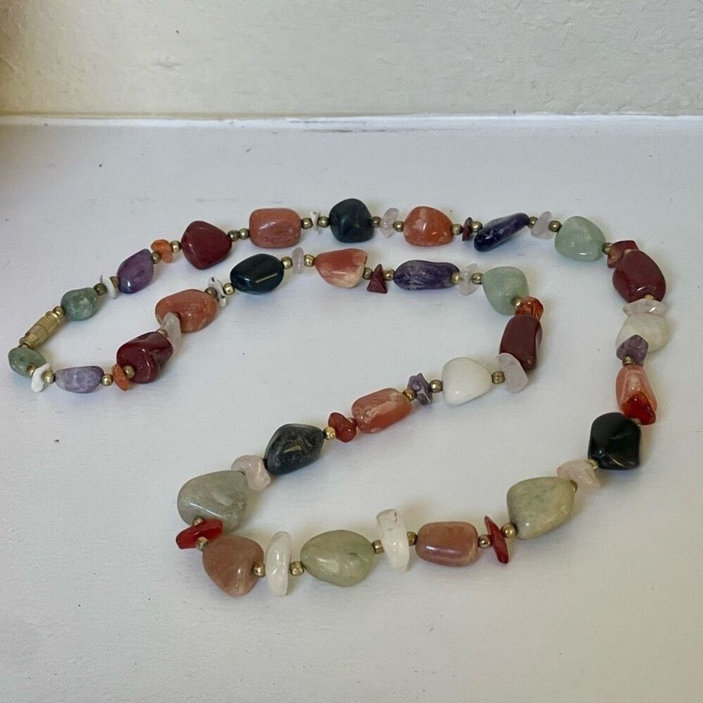 Other Vintage Multi Natural Gemstone Necklace Size ONE SIZE - 3 Thumbnail