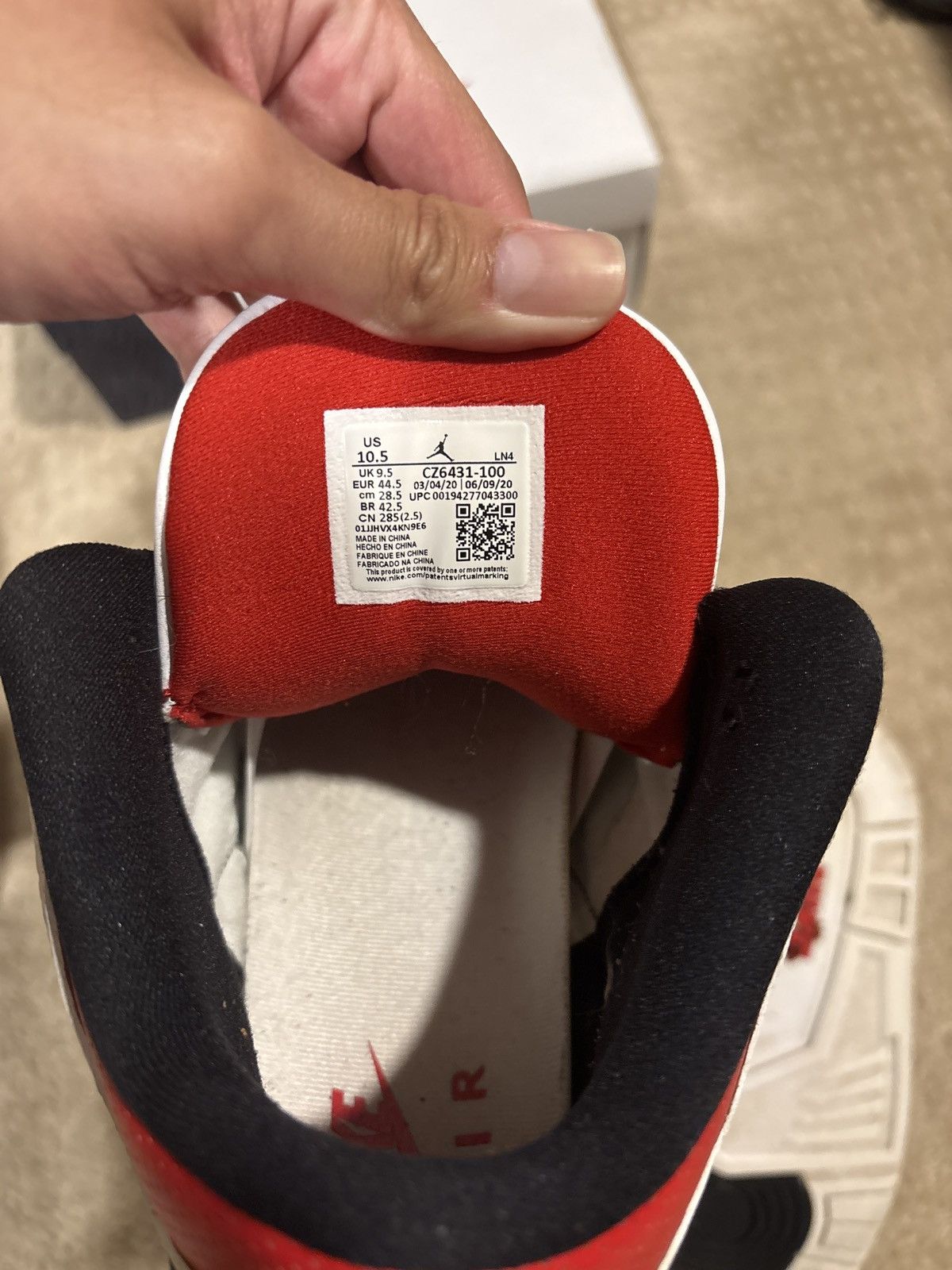 Jordan Brand Jordan 3 Fire Red Denim 2020 Size US 10.5 / EU 43-44 - 7 Thumbnail