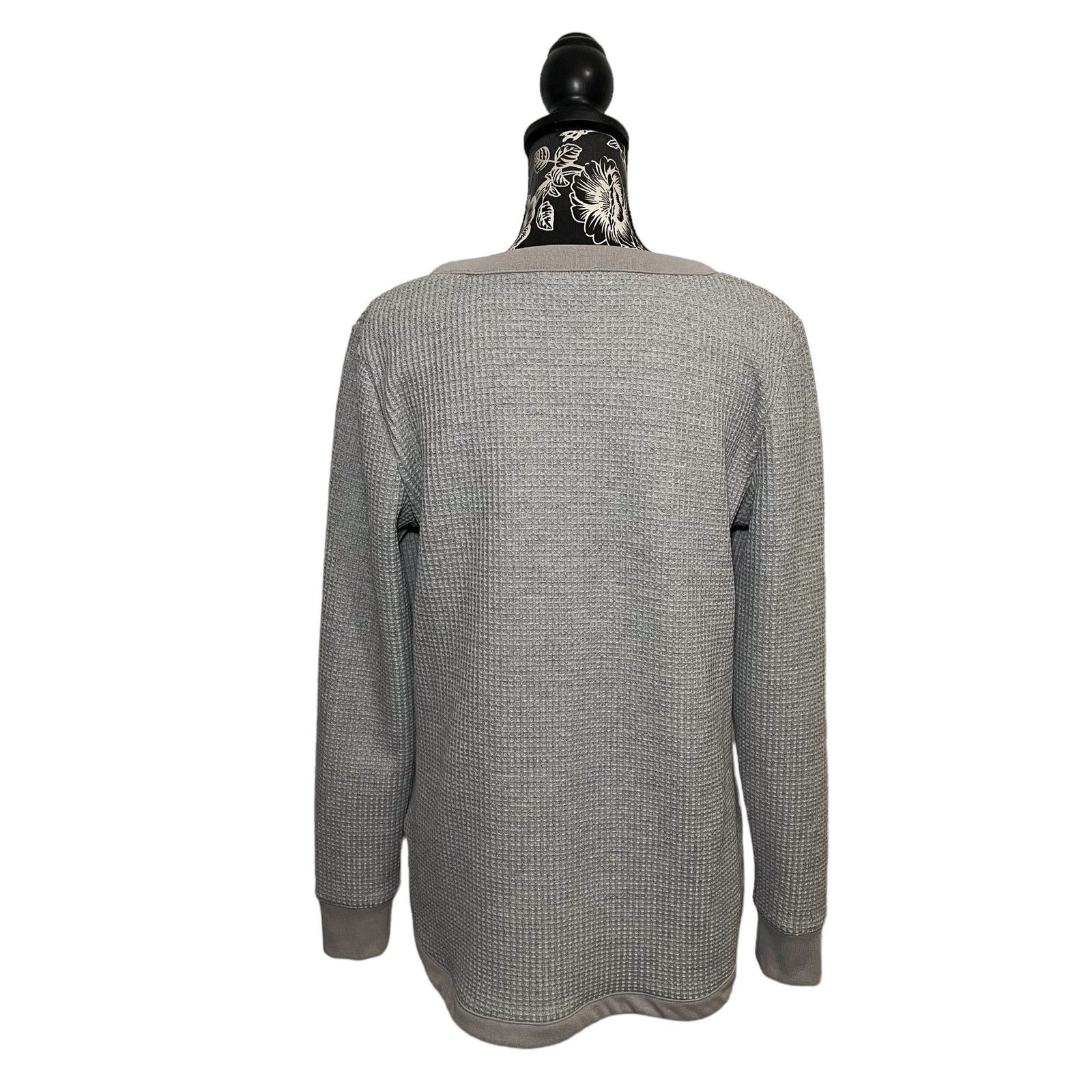 L.L. Bean L.L. Bean Signature Waffle Knit Boatneck Sweater Gray Medium Size M / US 6-8 / IT 42-44 - 8 Thumbnail