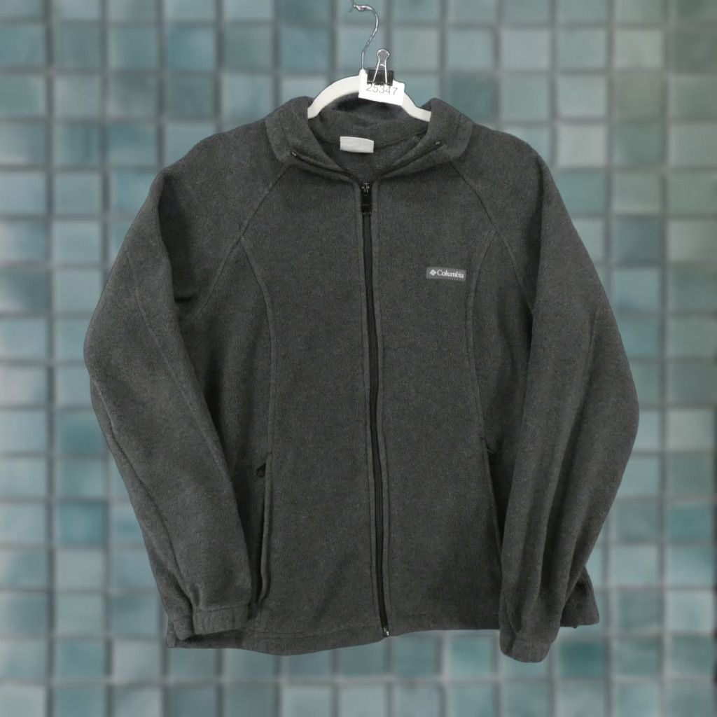 Logo 7 Columbia Jacket Womens Large Gray Zip Up Fleece Pockets Logo Size L / US 10 / IT 46 - 1 Thumbnail