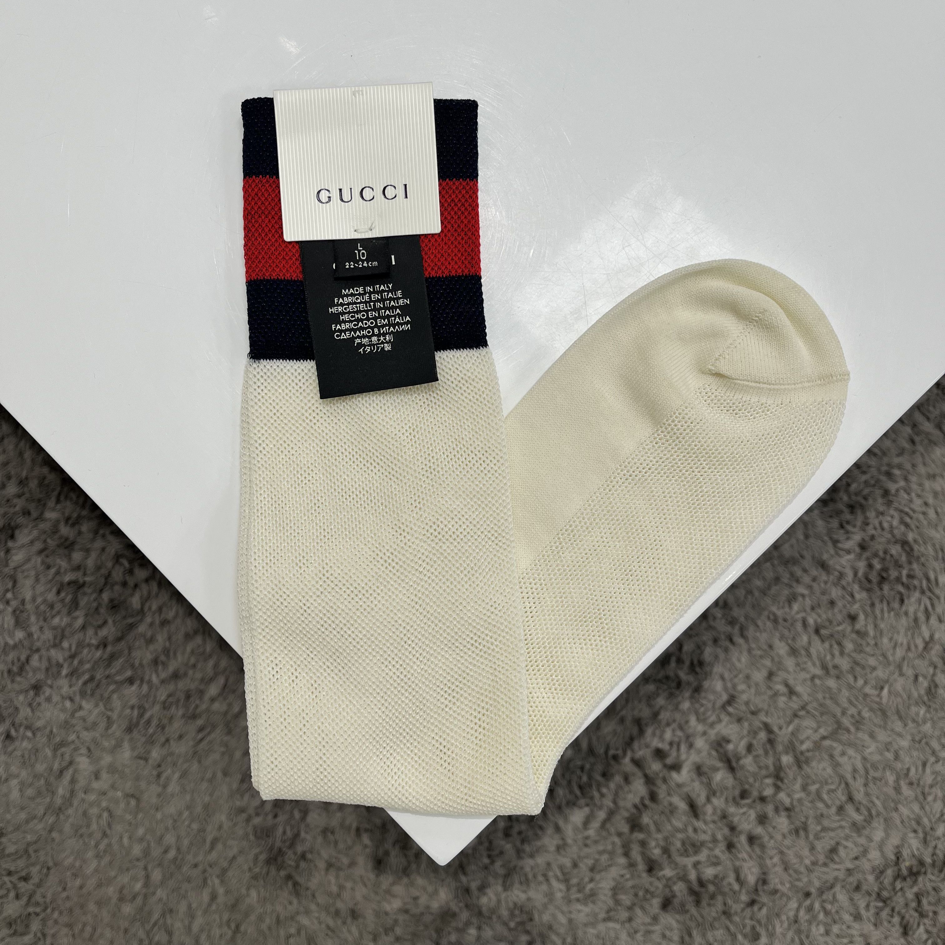 Gucci Gucci Web Detail Socks Size ONE SIZE - 1 Thumbnail