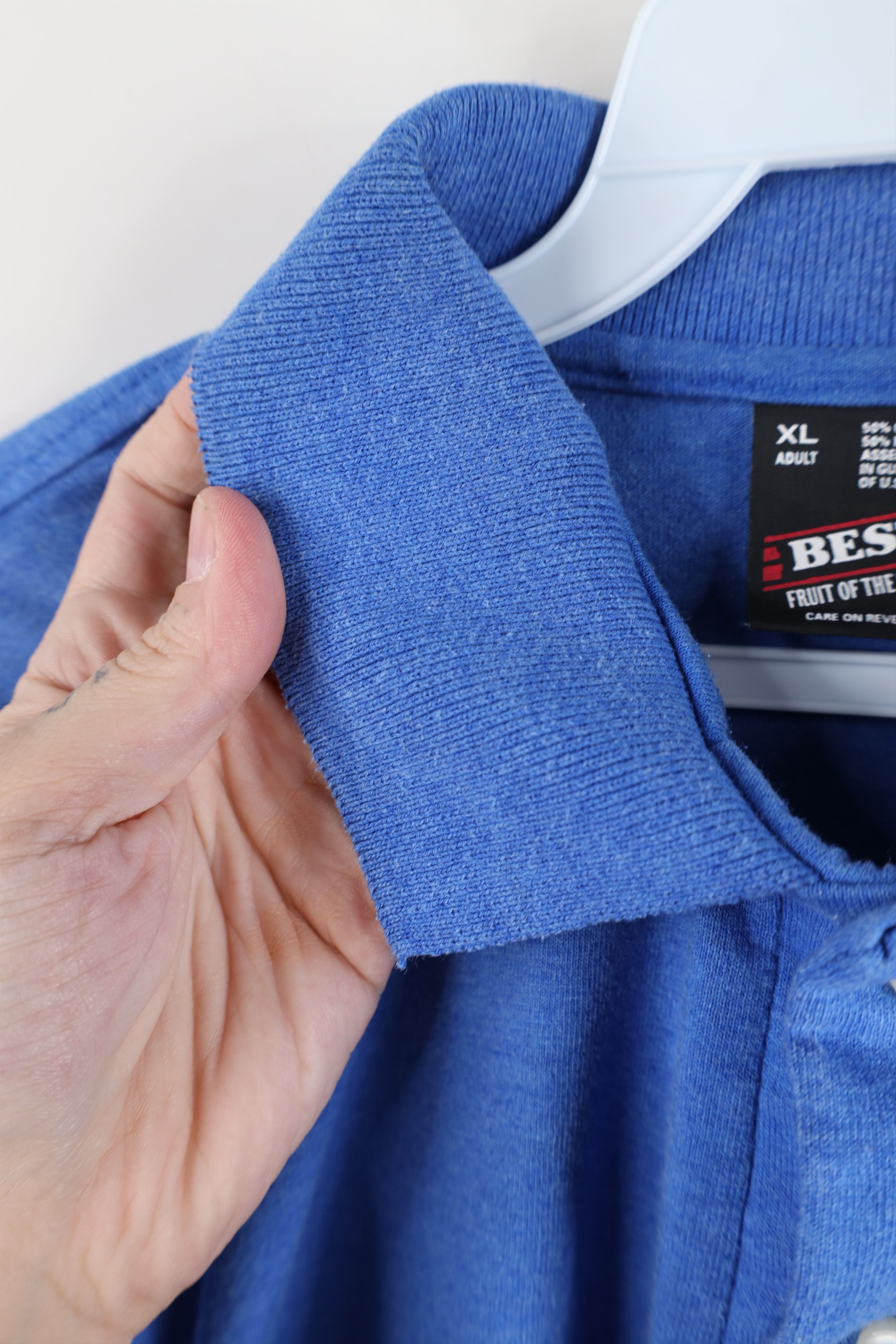 Vintage Vintage 80s 90s Job Intern Collared Polo Shirt Blue USA Size US XL / EU 56 / 4 - 10 Thumbnail