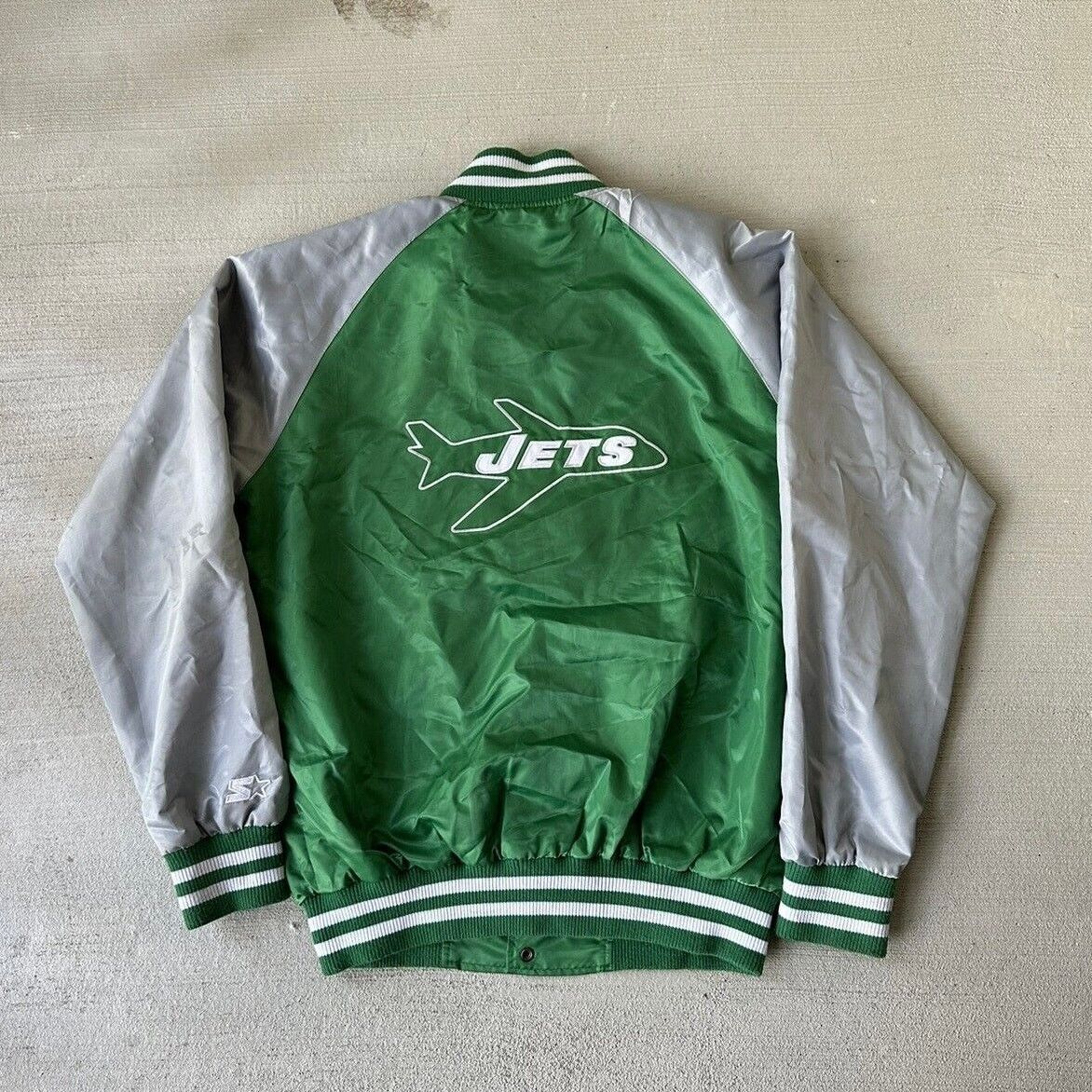 Starter STARTER Green and Gray NY Jets Satin Jacket Men’s Medium Size US M / EU 48-50 / 2 - 3 Thumbnail