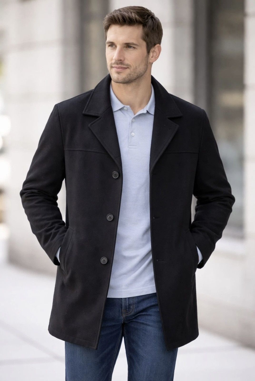 Tommy Hilfiger Tommy Hilfiger Wool Blend Peacoat Size US L / EU 52-54 / 3 - 1 Thumbnail