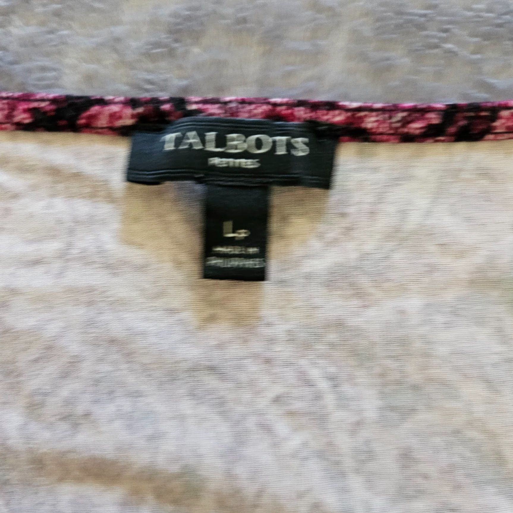 Talbots Talbots Top Womens Large Petite Pink Floral Cowl Neck Long Sleeve Blouse Shirt Size L / US 10 / IT 46 - 3 Thumbnail