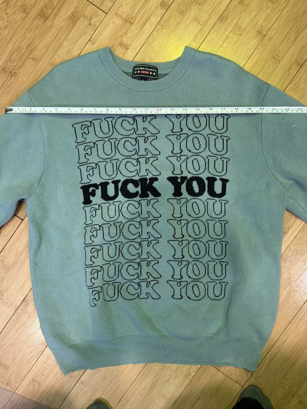 Hysteric Glamour × Supreme Supreme Hysteric Glamour F*** You Sweater M Light Blue FW17 Size US M / EU 48-50 / 2 - 5 Thumbnail
