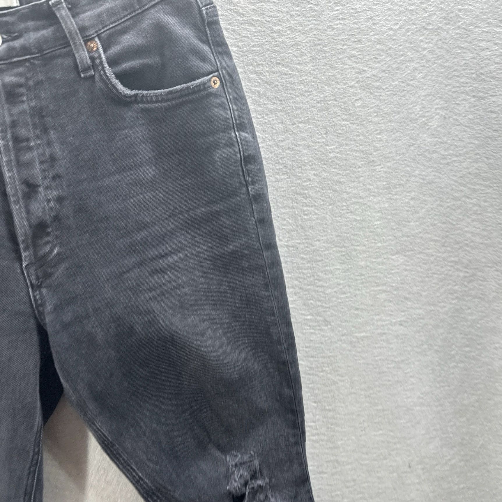 Agolde AGOLDE Jeans Women 28 Black Nico Straight High Rise Denim Dark Wash Size 28" / US 6 / IT 42 - 4 Thumbnail