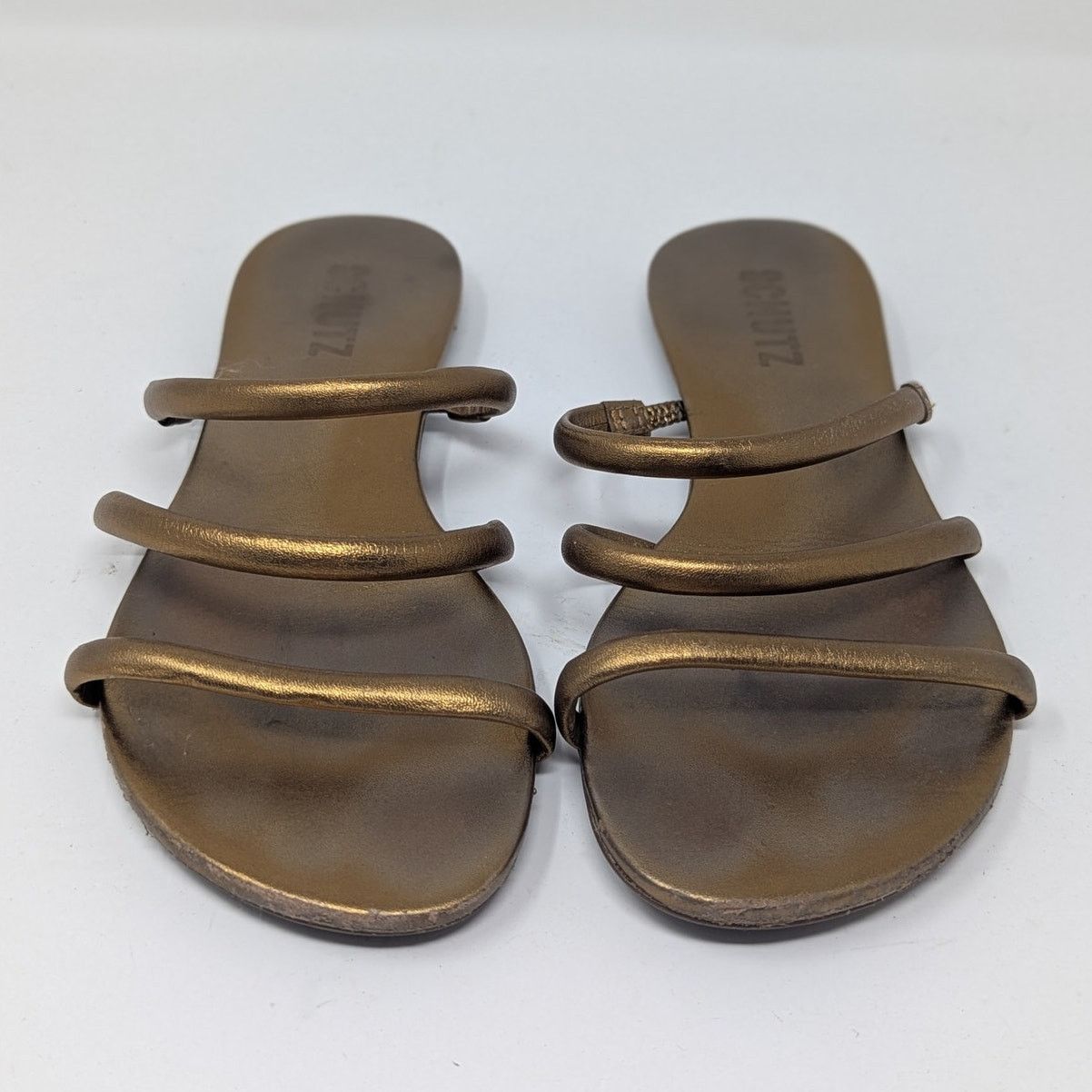 SCHUTZ Schutz Flat Gladiator Slip On Sandal Gold Size 6.5 Size US 6.5 / IT 36.5 - 13 Thumbnail