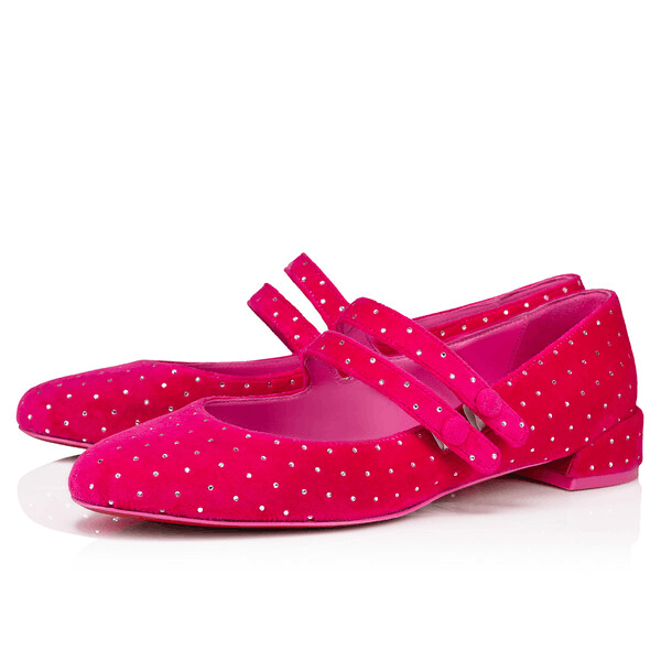 Christian Louboutin o1s1wg110225 Velour Round Slip On in Pink Size US 6 / IT 36 - 1 Thumbnail
