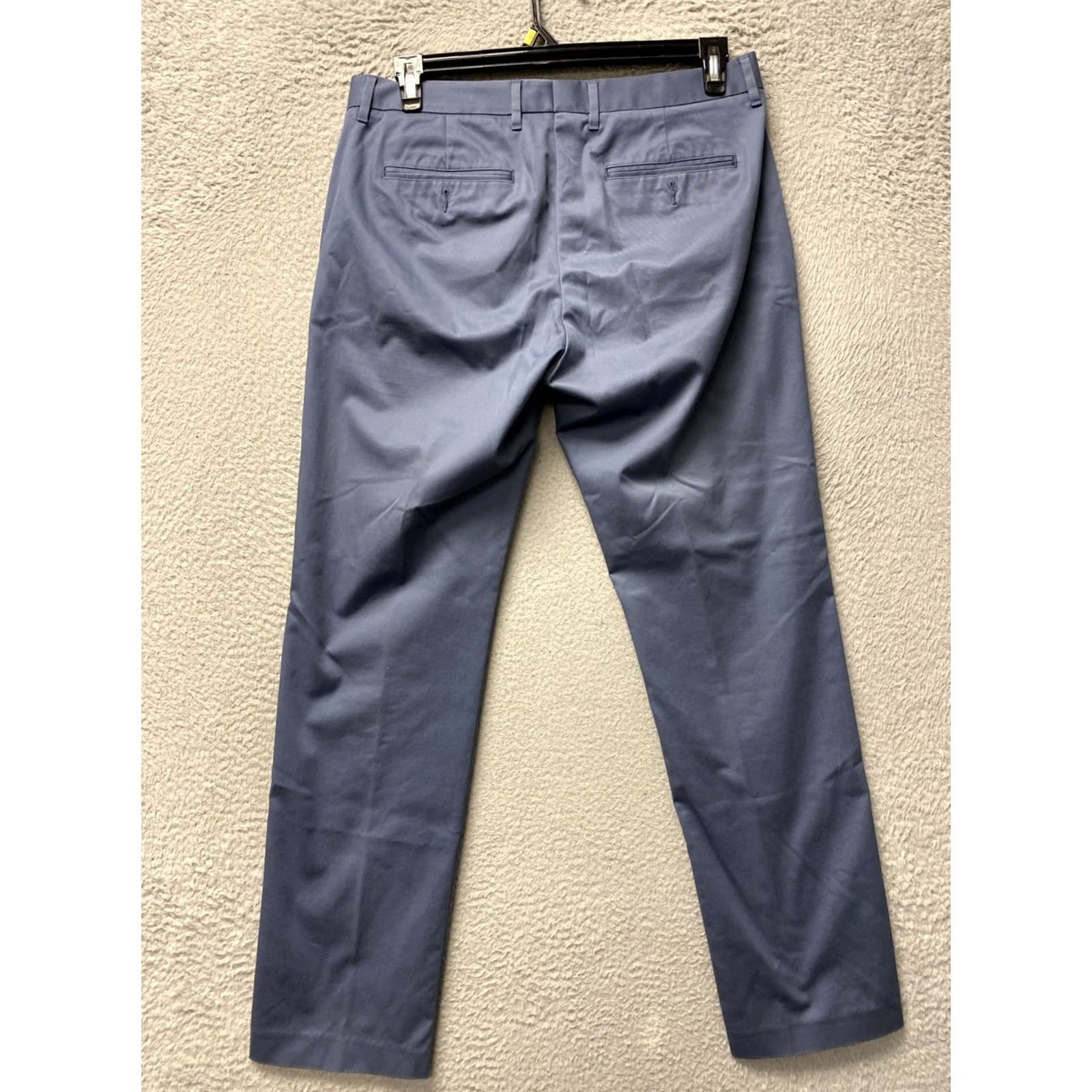 Bonobos Bonobos Pants Mens 33x32 Dusty Blue Stretch Cotton Slim Flat Front Zip Button Chino Casual Business Tapered Inseam 32in Regular 33 Mens Size US 33 - 6 Thumbnail