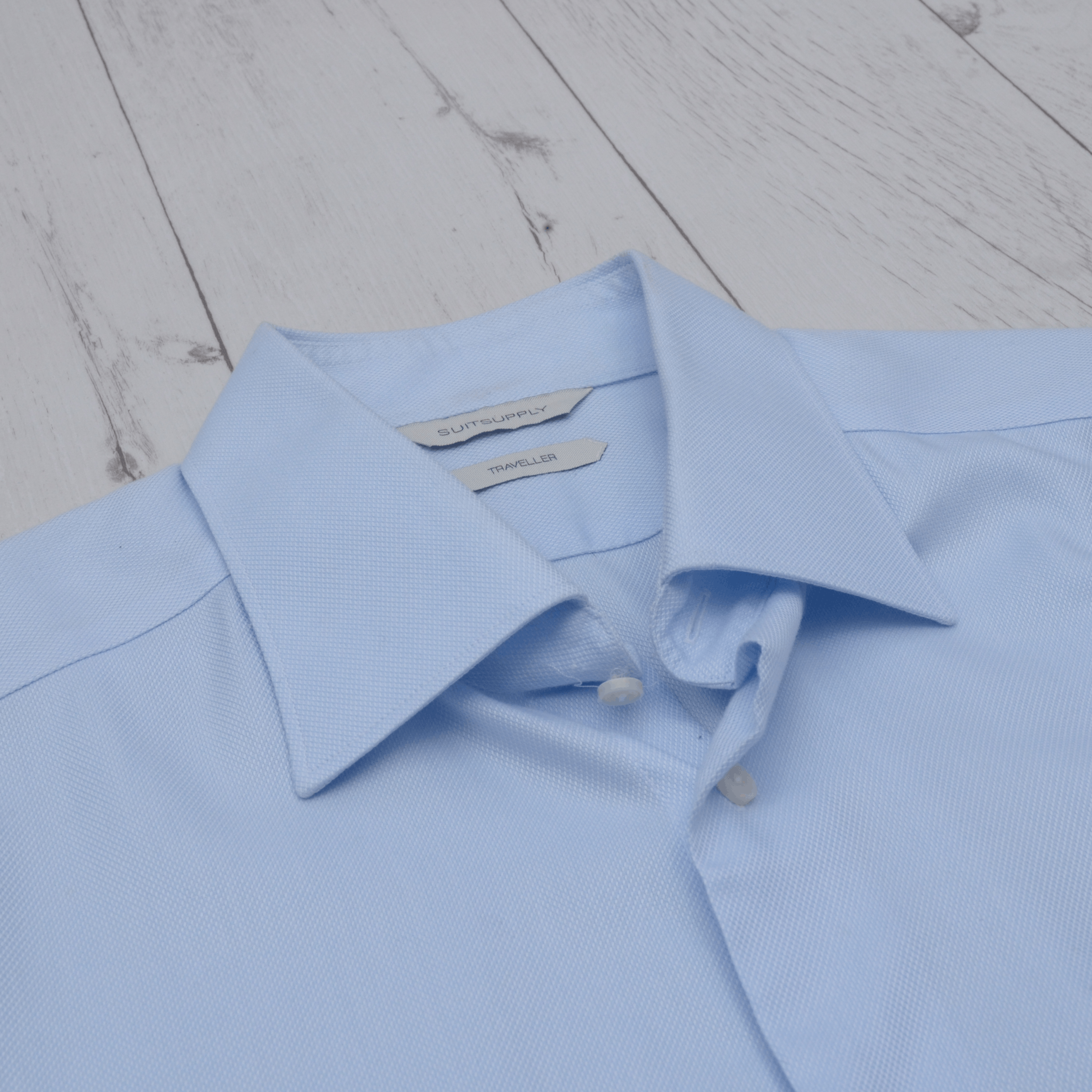 Suitsupply Suitsupply Soild Shirt Cotton TRAVELLER SLIM Blue size 40 Size US M / EU 48-50 / 2 - 5 Thumbnail