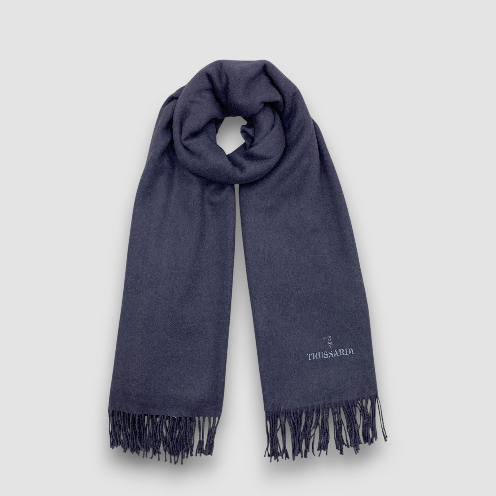 Trussardi Vintage Trussardi Scarf Muffler Wool Fringe Scarves Size ONE SIZE - 1 Thumbnail