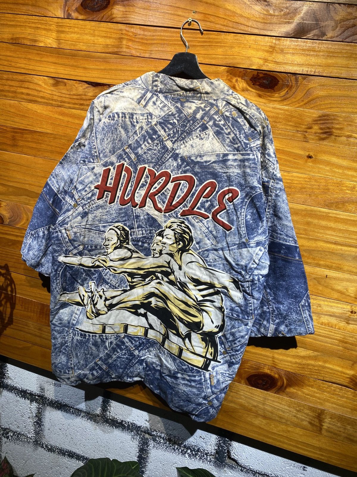 Japanese Brand Unison Hanten Jacket Print Kimono Style Hurdle Graphic Size US M / EU 48-50 / 2 - 4 Thumbnail