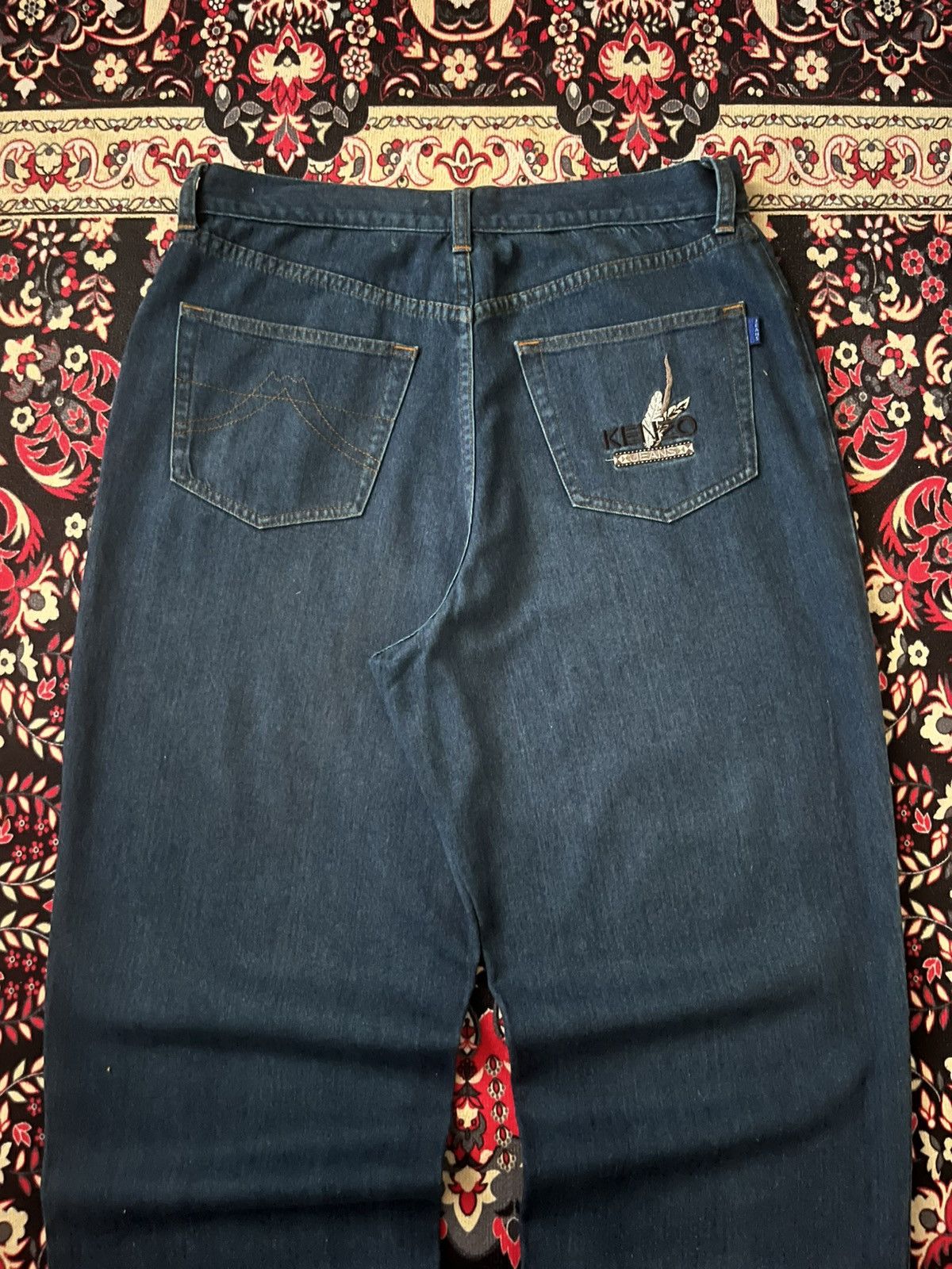 Japanese Brand × Kenzo ⚡️Baggy⚡️Vintage Japanese Brand Kenzo Blue Washed Casual Pants Size US 32 / EU 48 - 7 Thumbnail