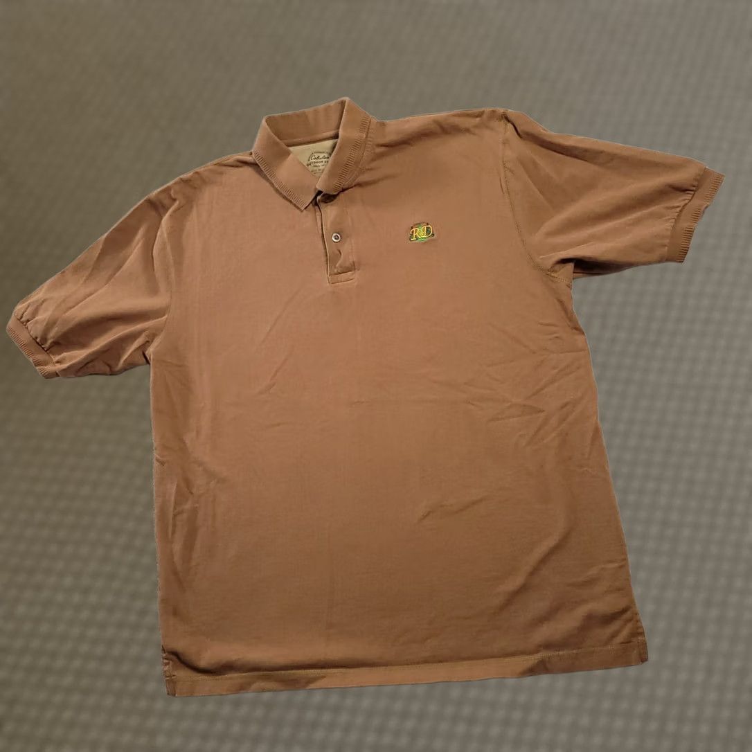 Vintage Cabela's Polo Shirt Mens Large Brown Short Sleeve 100% Cotton Logo Embroidered Casual Outdoors Golf 90s Modern Baseball Collar Mens Size US L / EU 52-54 / 3 - 1 Thumbnail