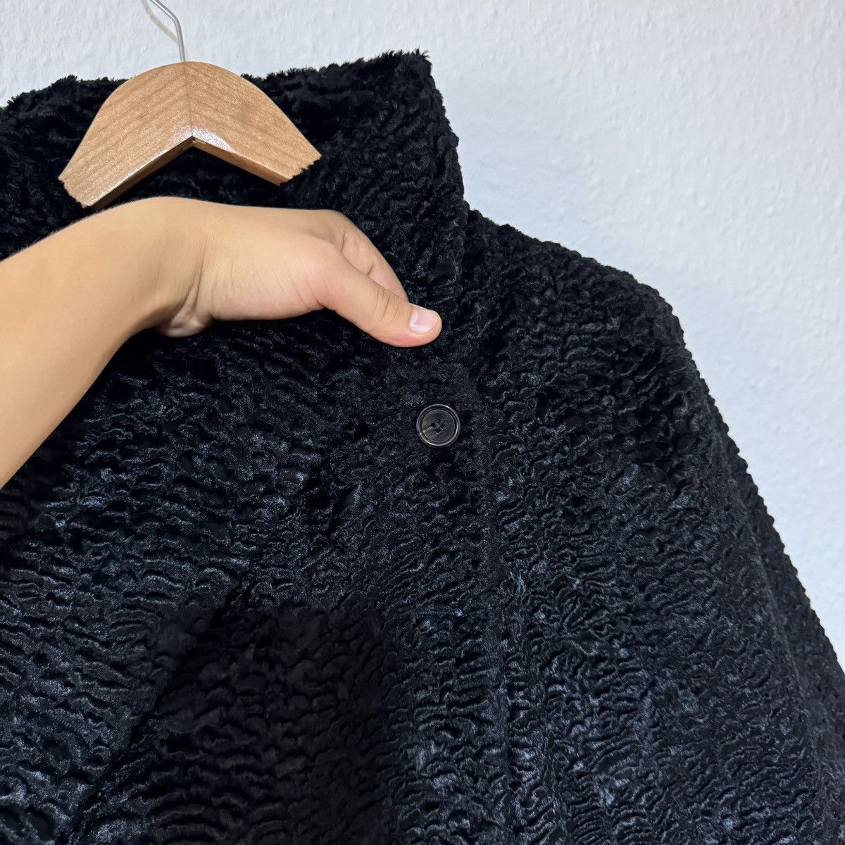 Ann Demeulemeester × Designer 2000s ANN DEMEULEMEESTER BLACK LAMB SHEARLING BELTED COAT Size M / US 6-8 / IT 42-44 - 11 Thumbnail