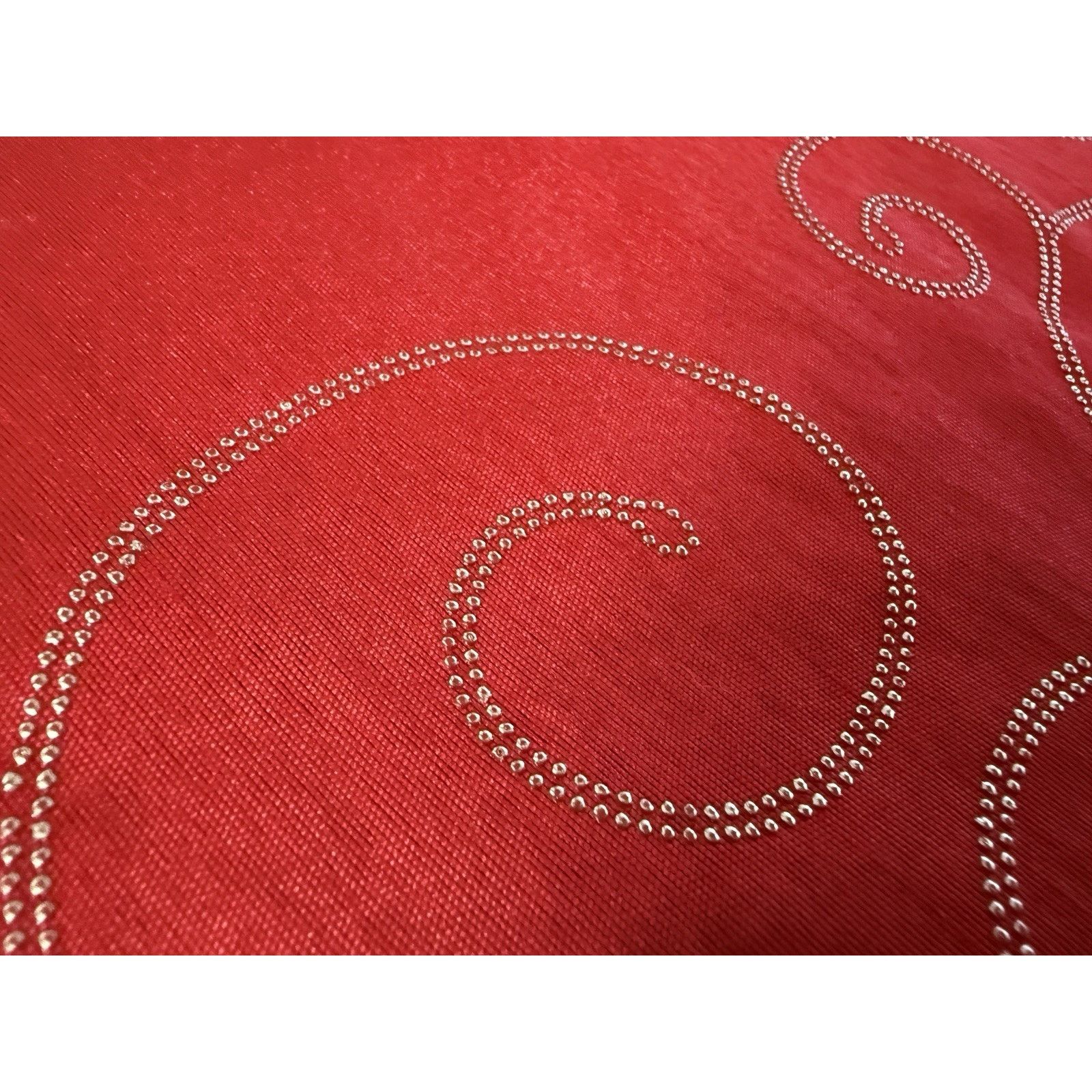 Other Red & Silver Sparkle Rectangle Christmas Theme Tablecloth Size ONE SIZE - 5 Thumbnail