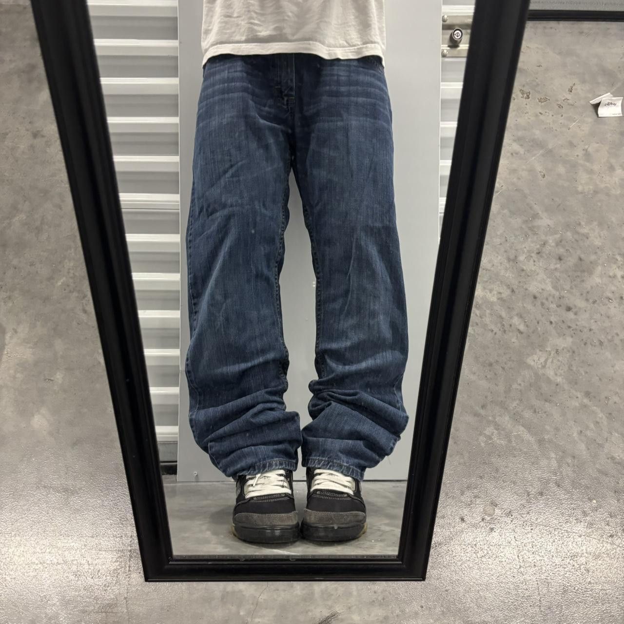 Japanese Brand × Vintage Crazy Vintage Y2K/2000s Grunge Dark Wash Essential Denim Jeans! Size US 33 - 1 Thumbnail