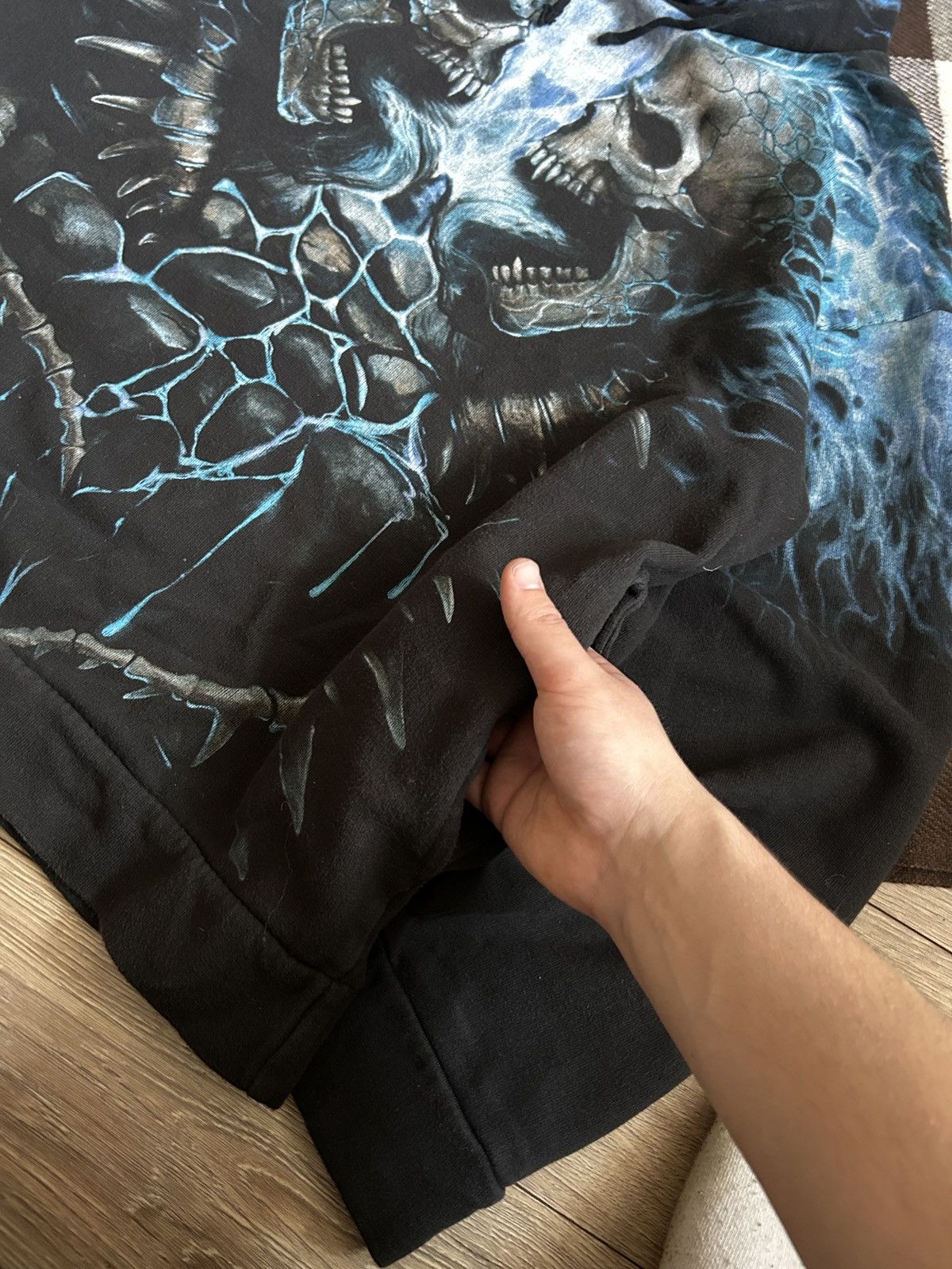 Vintage Vintage Spiral Y2k Full print skeleton mma style hoodies Size US XL / EU 56 / 4 - 5 Thumbnail