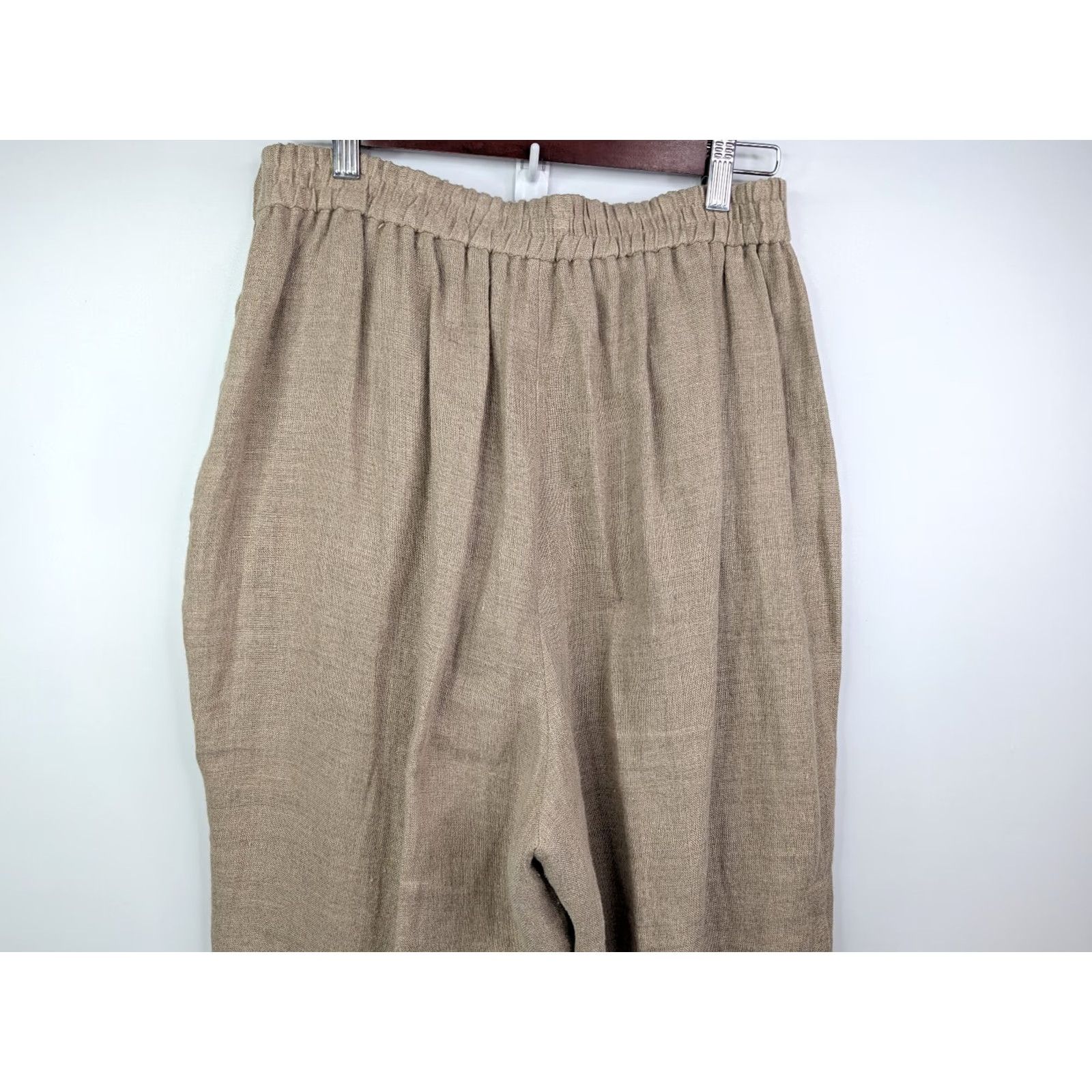 Nordstrom Classiques for Nordstrom Linen Baggy Wide-Leg Pants Beige 12 Womens Paperbag Size 12 Clothing Linen Pant Size 34" / US 12 / IT 48 - 6 Thumbnail