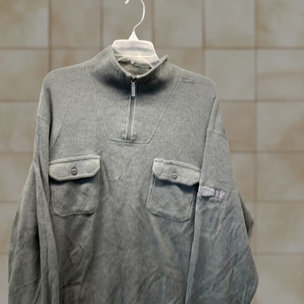 Eddie Bauer VINTAGE Eddie Bauer Sweater Mens Adult Large Gray Cotton Knit Pullover 90s Crew Neck 1/4 Zip Heavyweight Knit Size US L / EU 52-54 / 3 - 1 Thumbnail