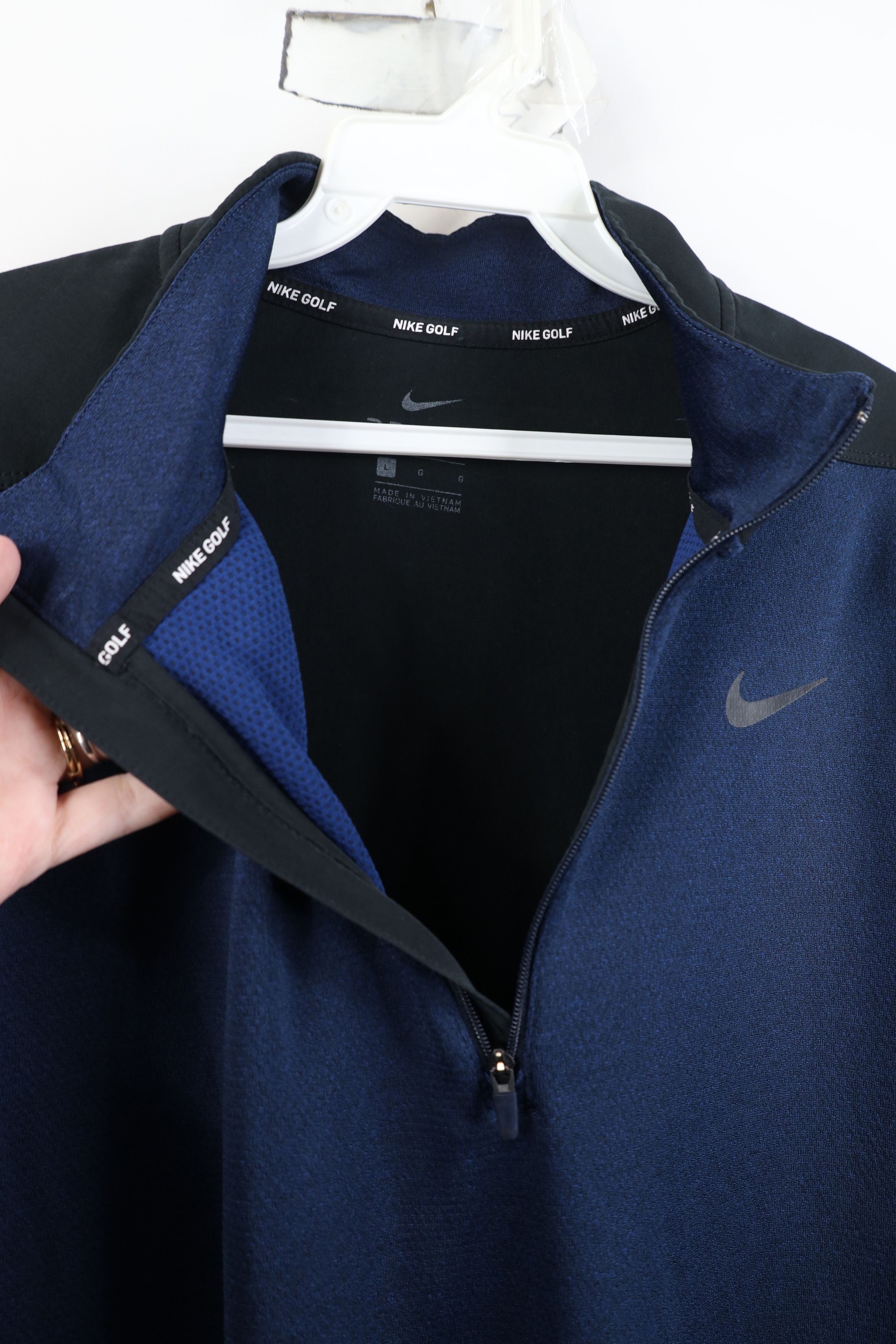 Nike Nike Golf Golfing Thermal Knit 1/4 Zip Pullover Jacket Blue Size US L / EU 52-54 / 3 - 9 Thumbnail