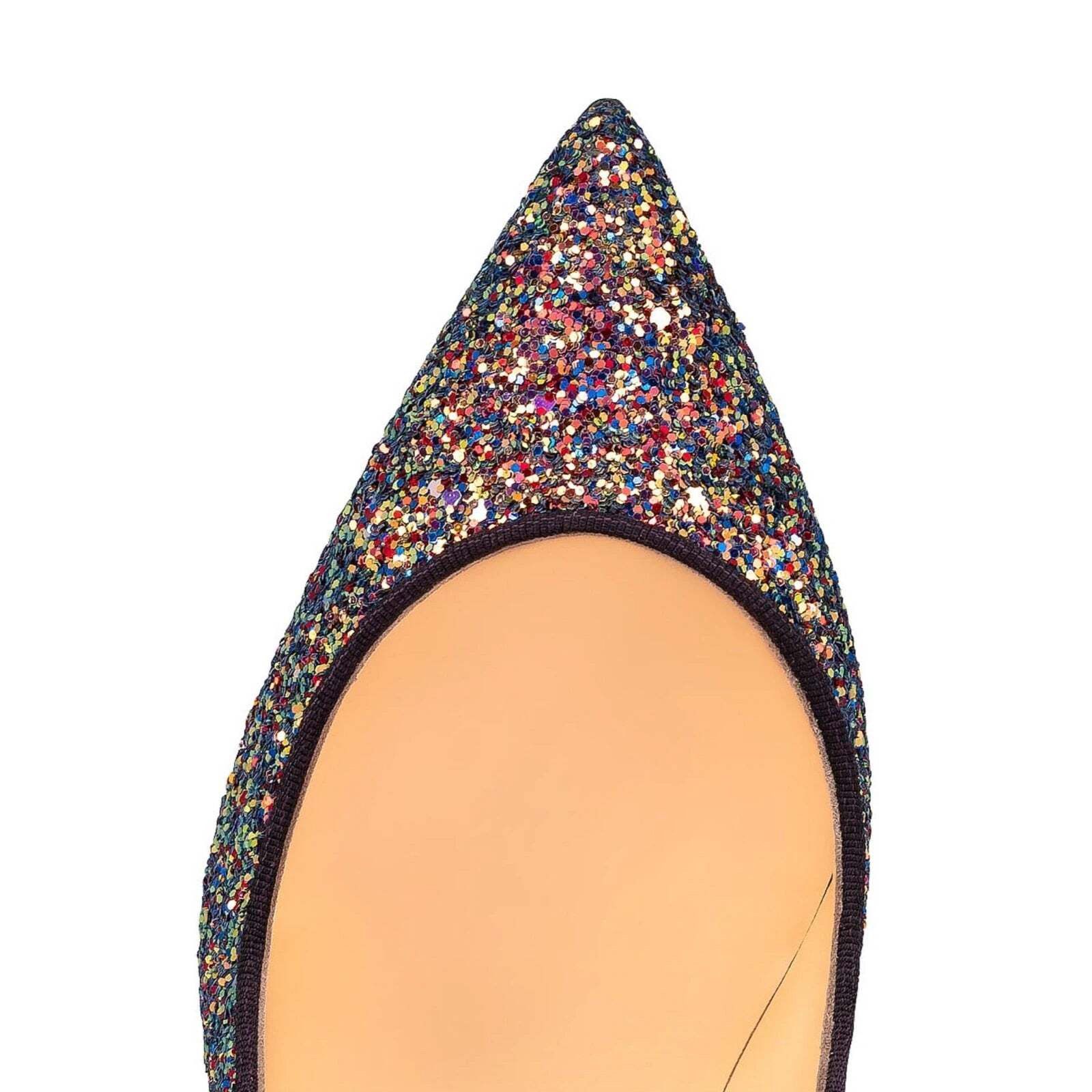 Christian Louboutin Pigalle Follies 100 Glitter Milkyway Blue Red Heel Pump 36.5 Size US 6.5 / IT 36.5 - 5 Thumbnail