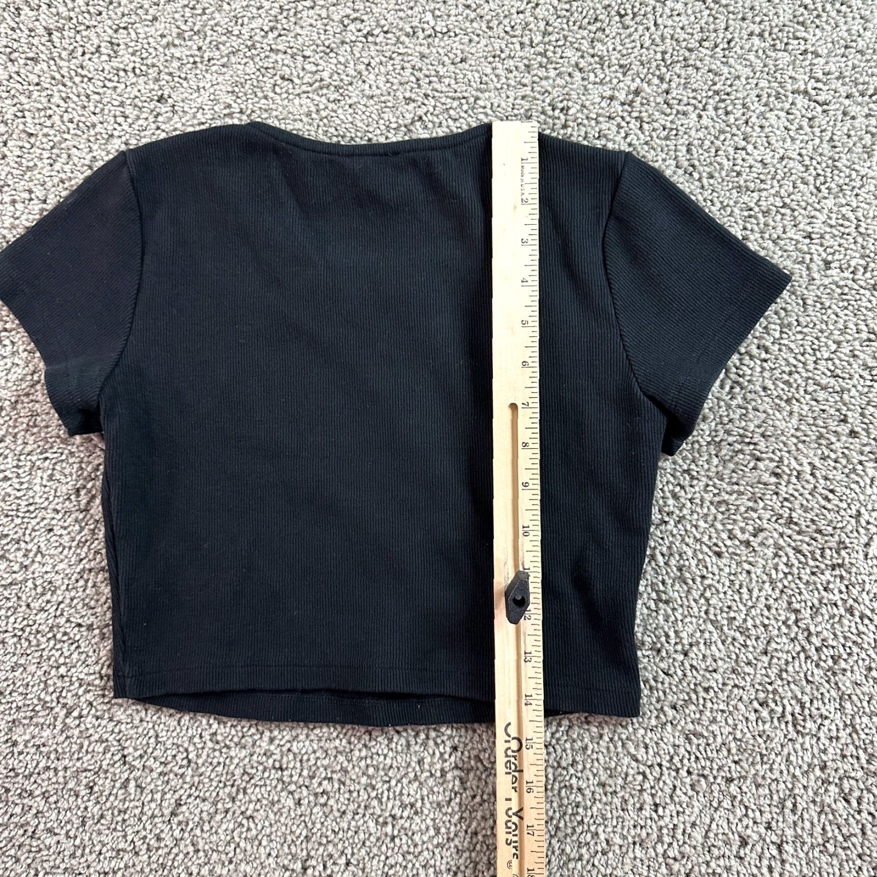 PRINCESS POLLY Princess Polly Shirt Womens 6 Cropped Organic Cotton Blend Short Sleeve Ladies Black Crew Neck T-Shirt Cropped 6 Womens Size M / US 6-8 / IT 42-44 - 7 Thumbnail