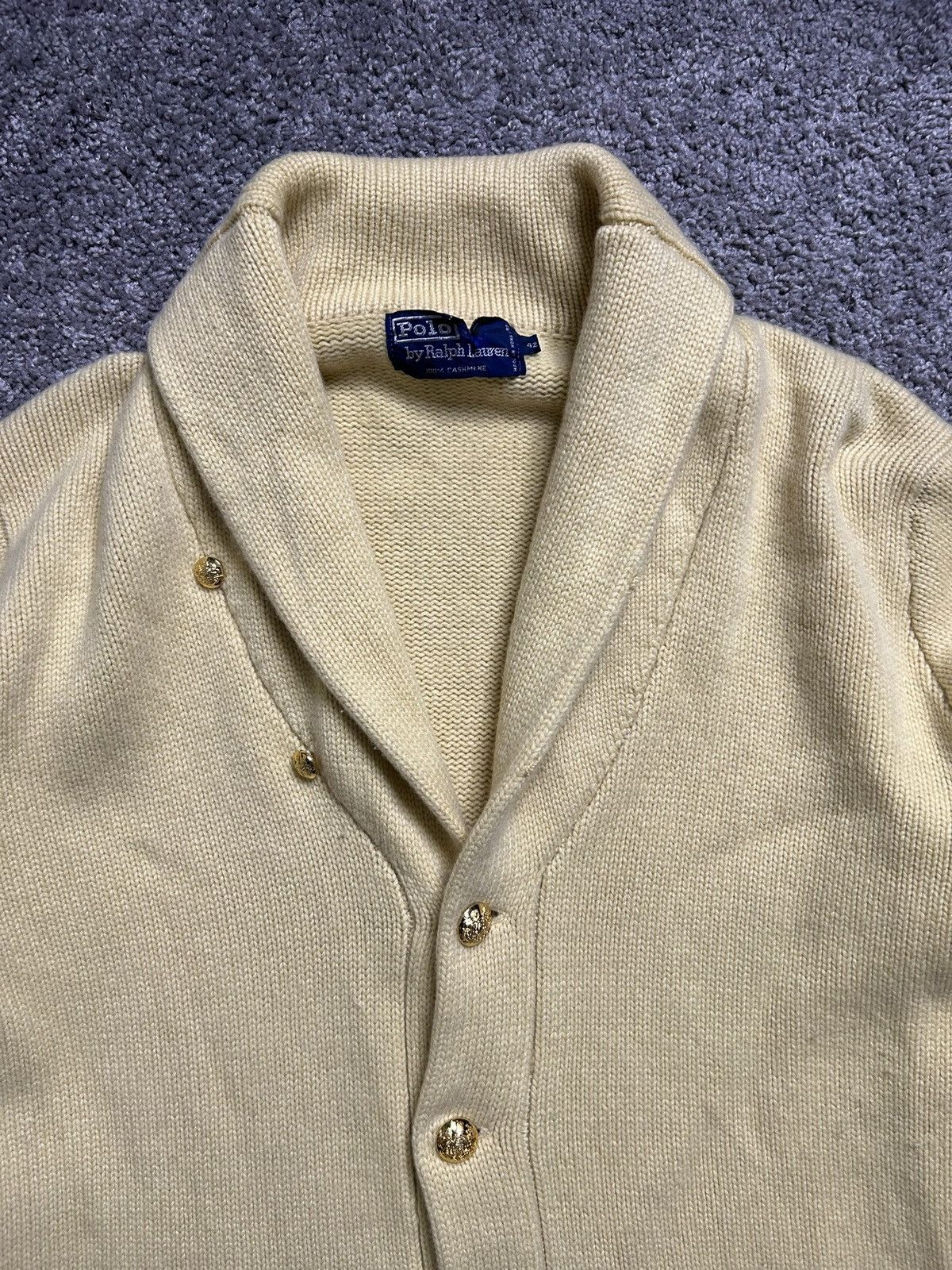 Polo Ralph Lauren Vintage 90s Polo Ralph Lauren Cashmere Shawl Collar Cardigan Size US L / EU 52-54 / 3 - 2 Thumbnail