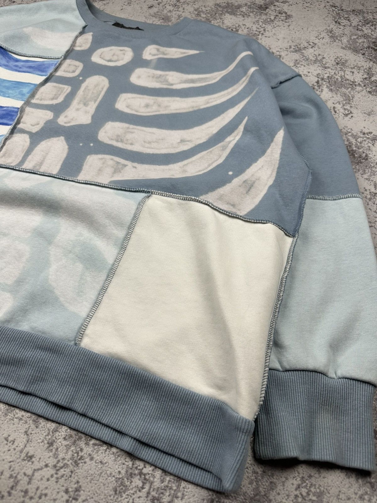 Other Hand Painted Skeleton Patchwork Sweatshirt Custom Size US L / EU 52-54 / 3 - 5 Thumbnail