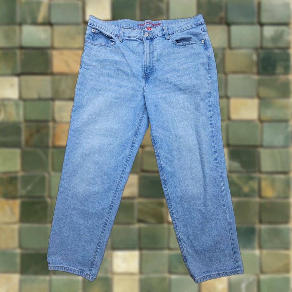 Lucky Brand Lucky Brand Jeans Boyfriend Mid Rise Relaxed Straight 14 / 32 Blue Denim 28" Inseam Slim Logo American Western Womens Jeans Size 36" / US 14 / IT 50 - 1 Thumbnail
