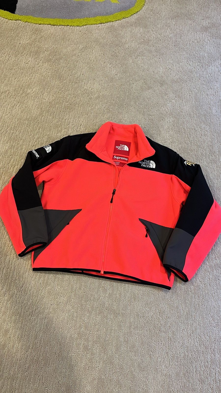 image of Supreme Tnf Fleece Rtg Jacket in Bright Red, Men's (Size Medium)