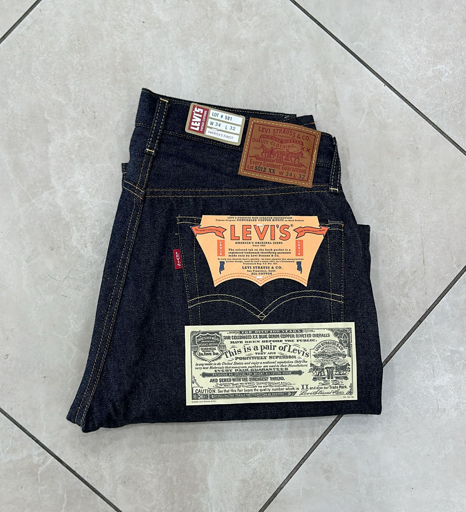Levi's Vintage Clothing LVC Levi's Vintage Clothing 1954 501XX BigE Selvedge Jeans Size US 34 / EU 50 - 1 Thumbnail