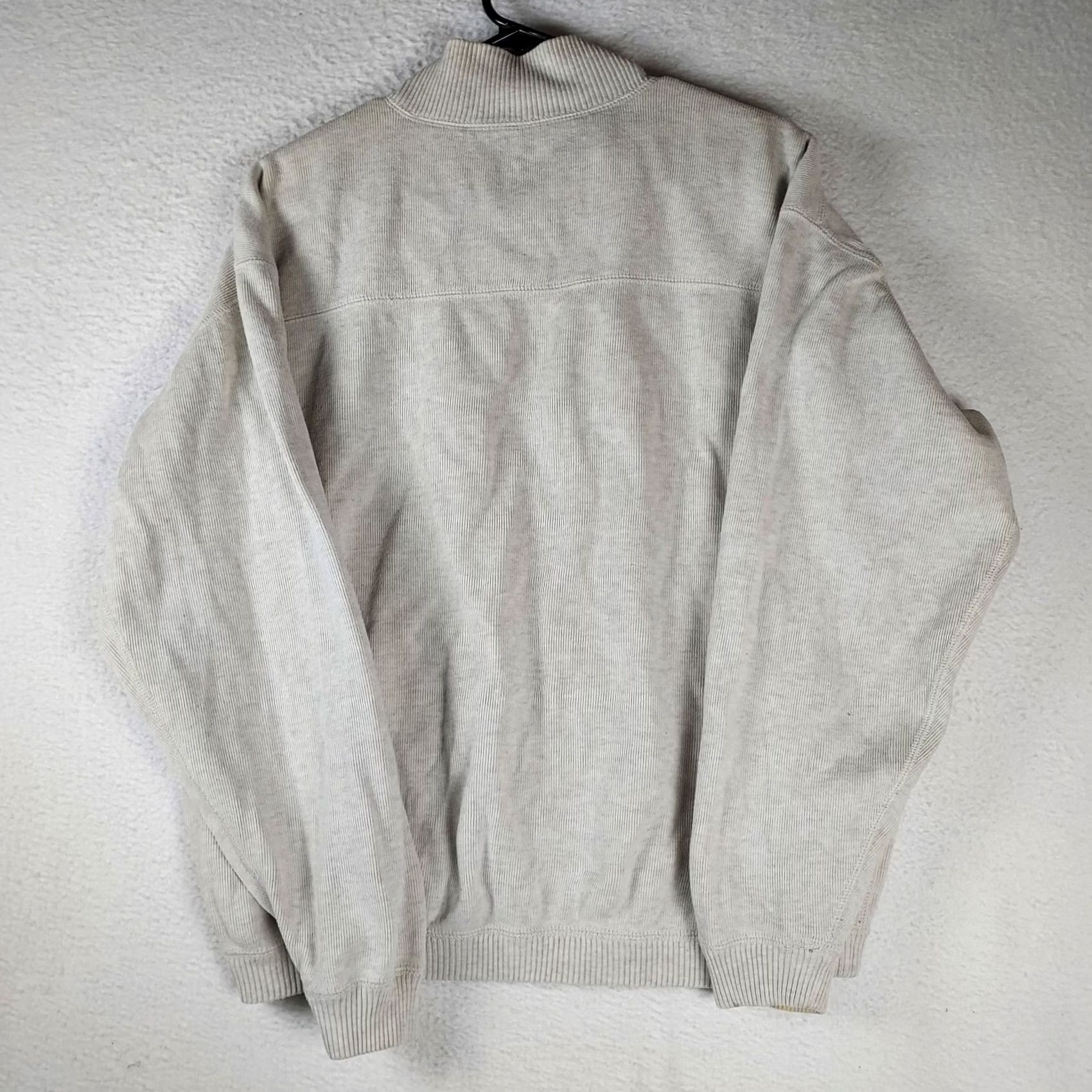 Tommy Bahama VINTAGE? No. Tommy Bahama Men’s Reversible Beige Yellow 1/4 Zip Cotton Pullover Sweater Size US L / EU 52-54 / 3 - 3 Thumbnail