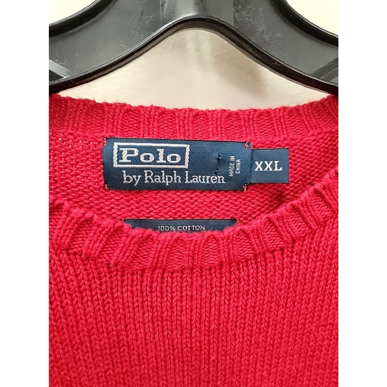 Polo Ralph Lauren VINTAGE Polo Ralph Lauren Sweater Shirt 2XL Mens Red Knit Pullover 90s Classic Crew Neck Long Sleeve Cotton Size US XXL / EU 58 / 5 - 2 Thumbnail