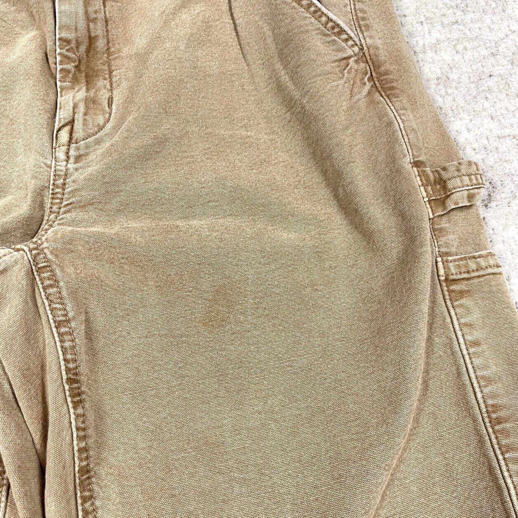 American Eagle Outfitters American Eagle Carpenter Pants Women 6 Brown Tan Canvas Straight Leg Retro 26x29 Jeans Womens Size 28" / US 6 / IT 42 - 7 Thumbnail
