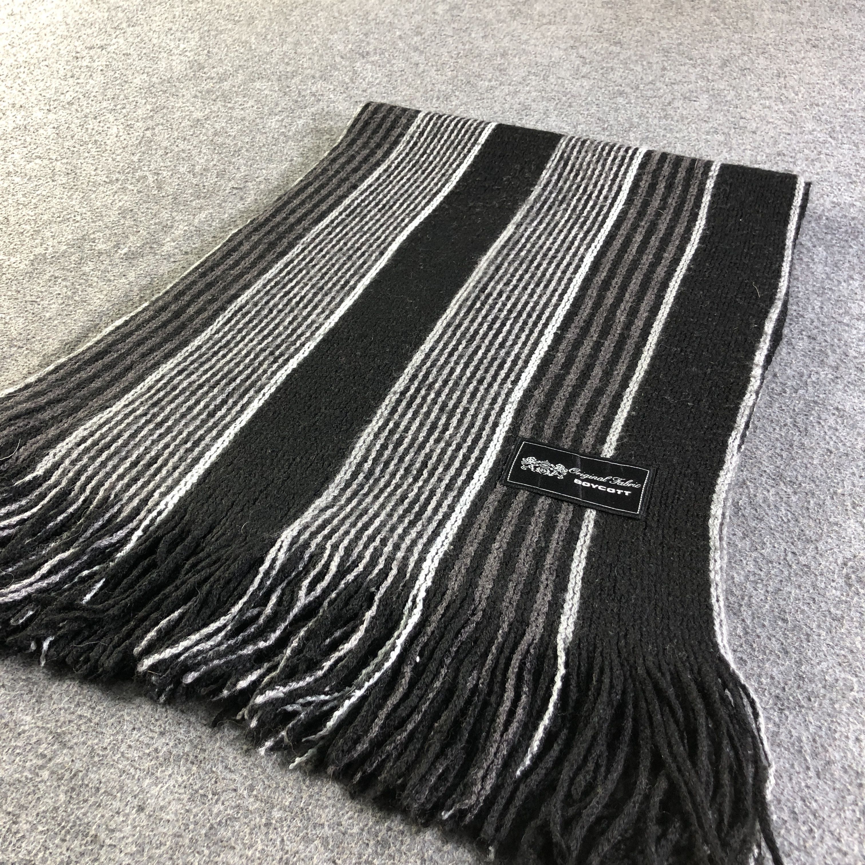 Boycott Boycott Striped Wool Scarf Muffler Neckwear V2749 Size ONE SIZE - 2 Thumbnail