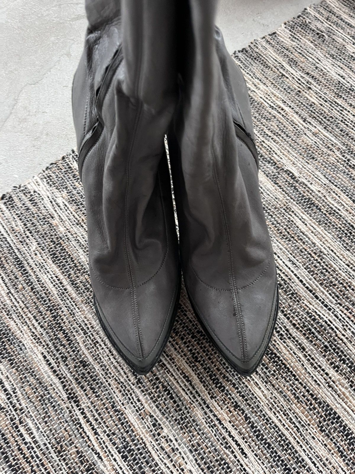 Gucci Rare Gucci Wimbledon Grey Leather Platform Ankle Heels Boots Size US 8.5 / IT 38.5 - 17 Thumbnail