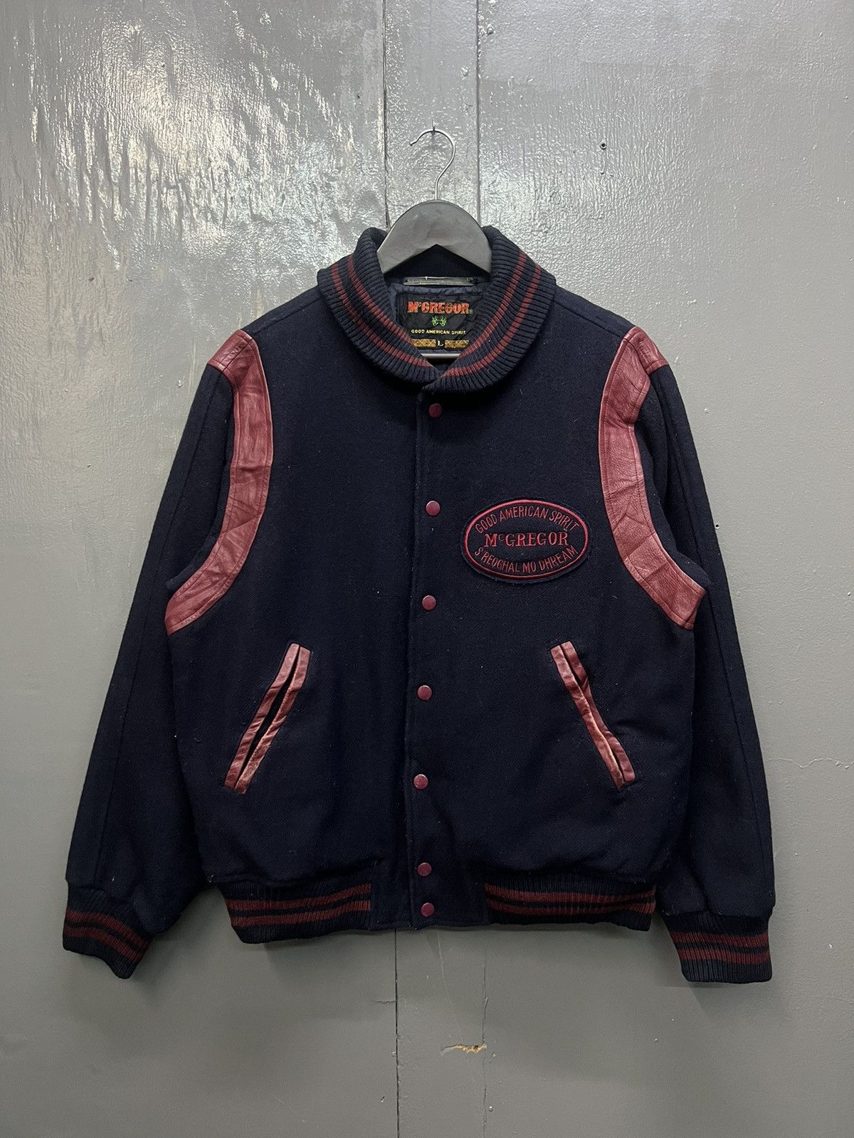 Vintage Vintage McGregor Wool Leather Varsity Jacket Size US L / EU 52-54 / 3 - 1 Thumbnail