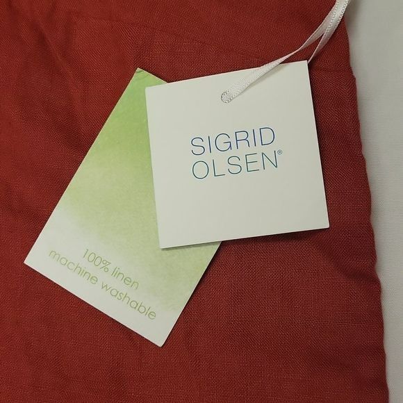 Other Sigrid Olsen Linen Shift Dress Keyhole Back Rust Orange S Size S / US 4 / IT 40 - 3 Thumbnail