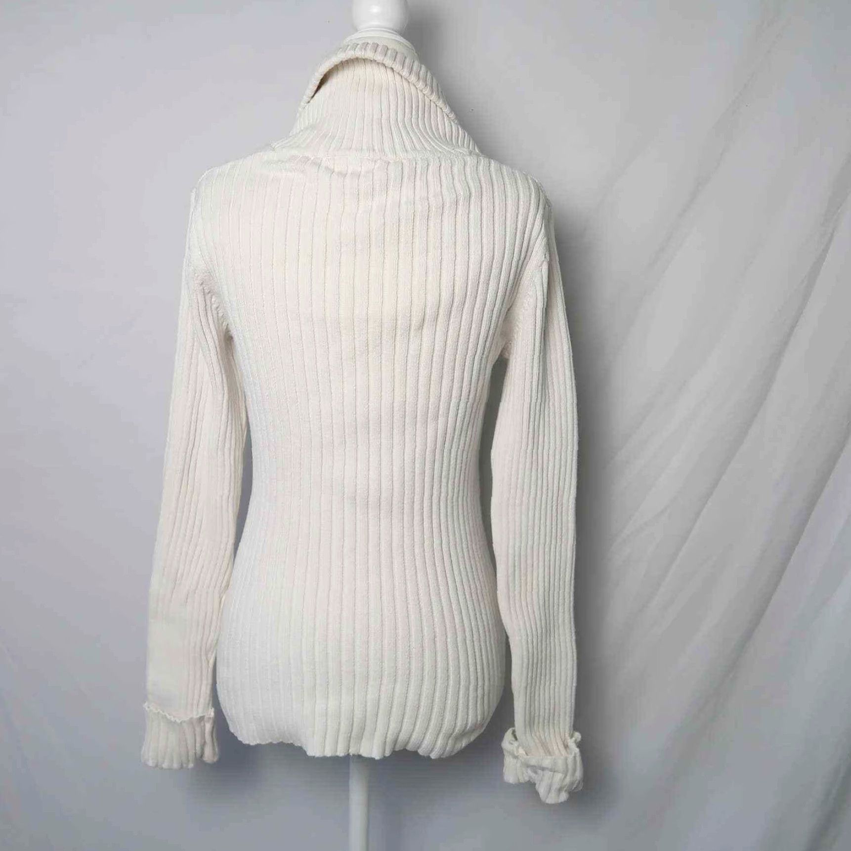Vintage VINTAGE 90s White Shawl Collar Pullover Sweater Shirt S Small Cotton Casual Womens/Mens Size S / US 4 / IT 40 - 4 Thumbnail