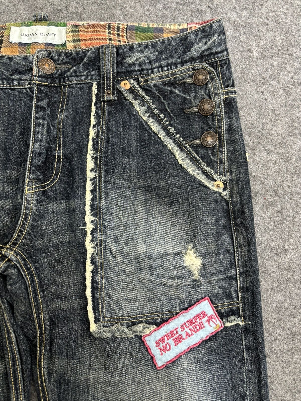 Japanese Brand × Seditionaries 💥Flare💥Insane Urban Craft Unfinishd Edge Distrssd Denim F475 Size US 34 / EU 50 - 4 Thumbnail