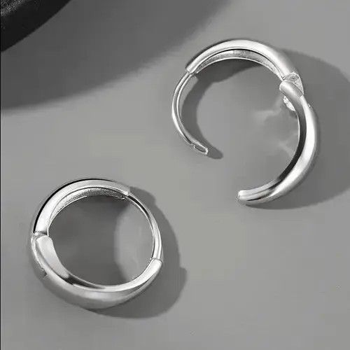 Other 925 Silver Plated Small Hoop Earrings for Men Women Size ONE SIZE - 4 Thumbnail