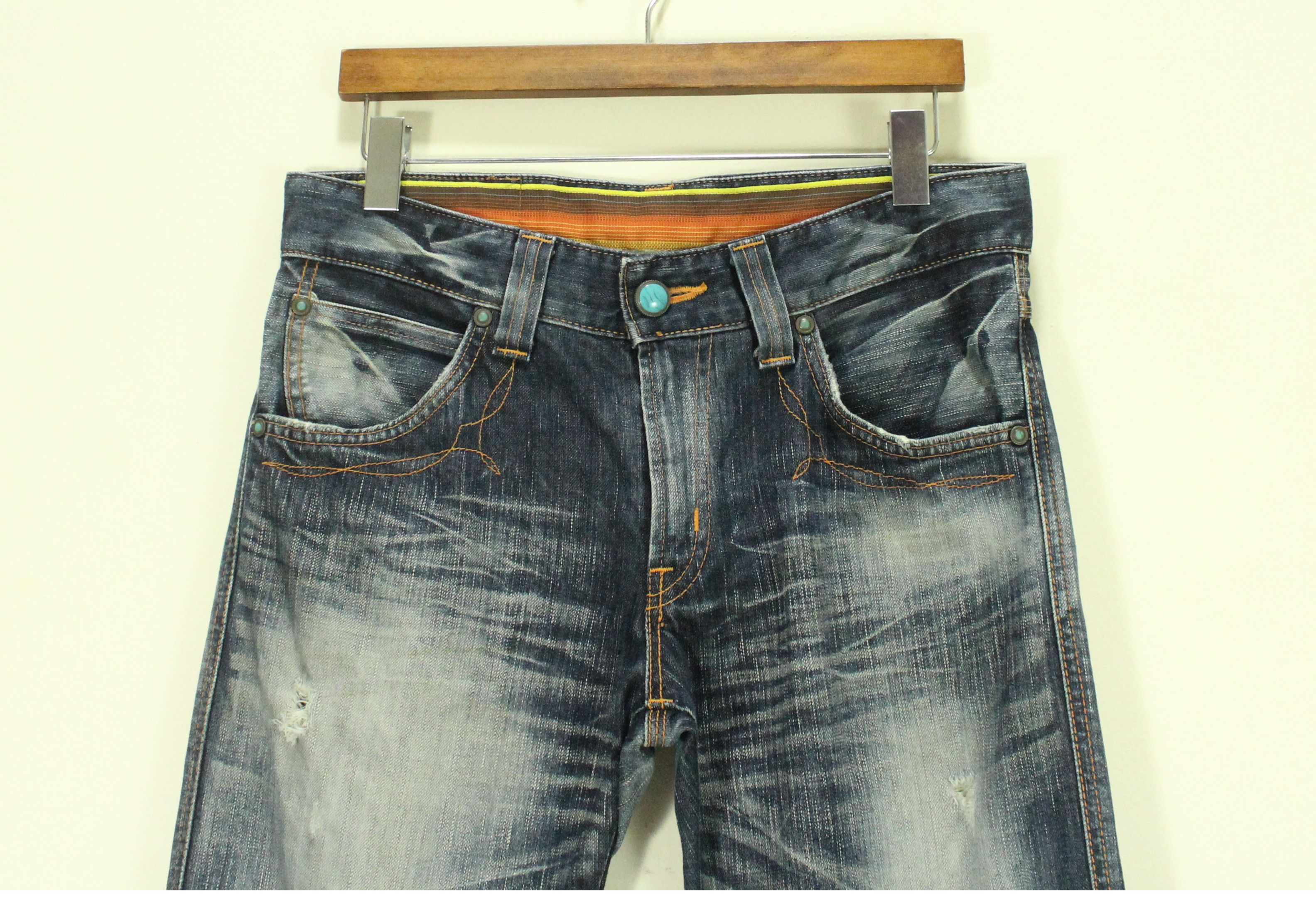 Edwin Flared Distressed EDWIN Denim Cowboy Bootcut Size US 30 / EU 46 - 4 Thumbnail