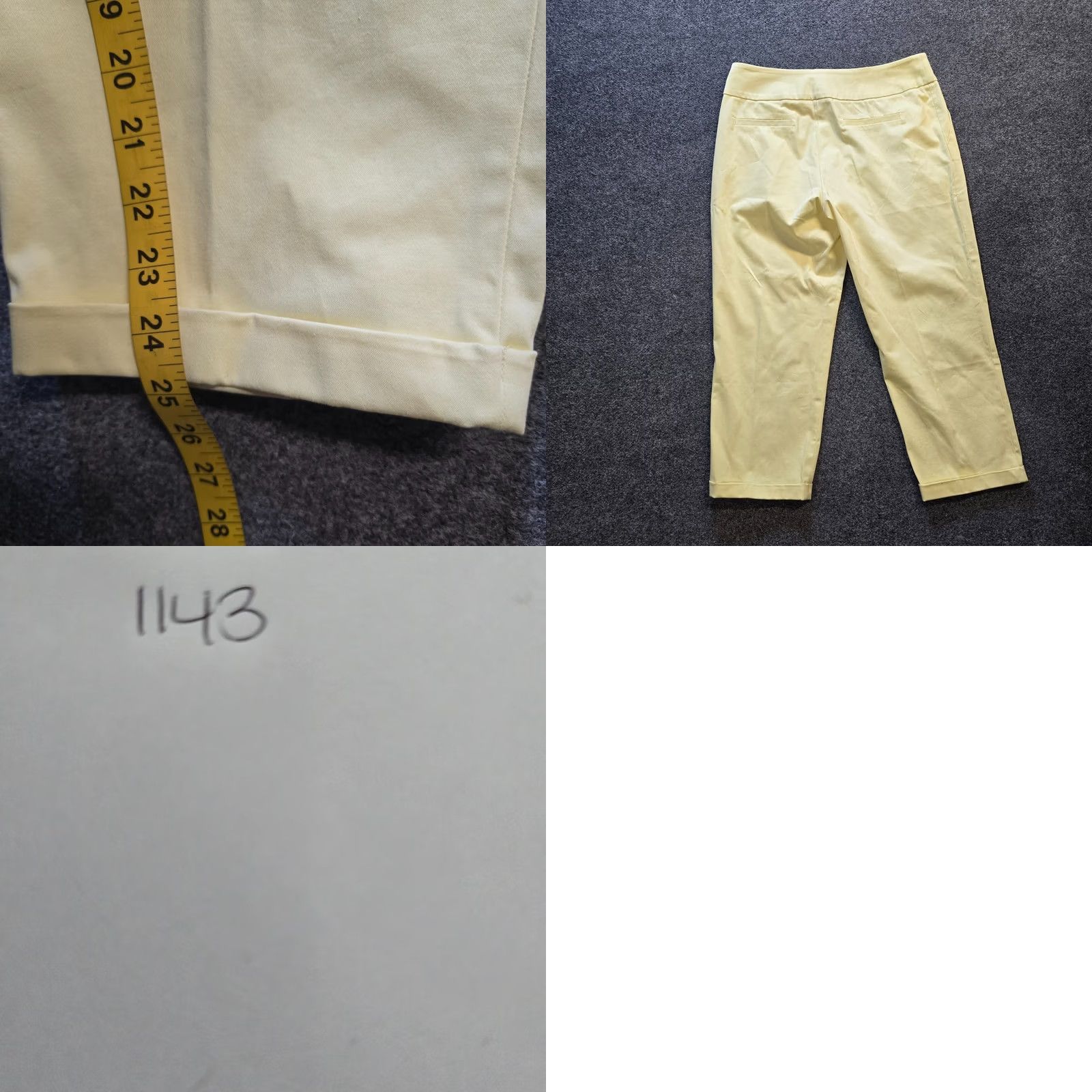 Vintage J. Peterman Pants Womens Size 12 Yellow Bow Cropped Capri Tapered Zip Front Flat Front Summer Preppy Casual Mock-Not-Needed Size 34" / US 12 / IT 48 - 8 Thumbnail