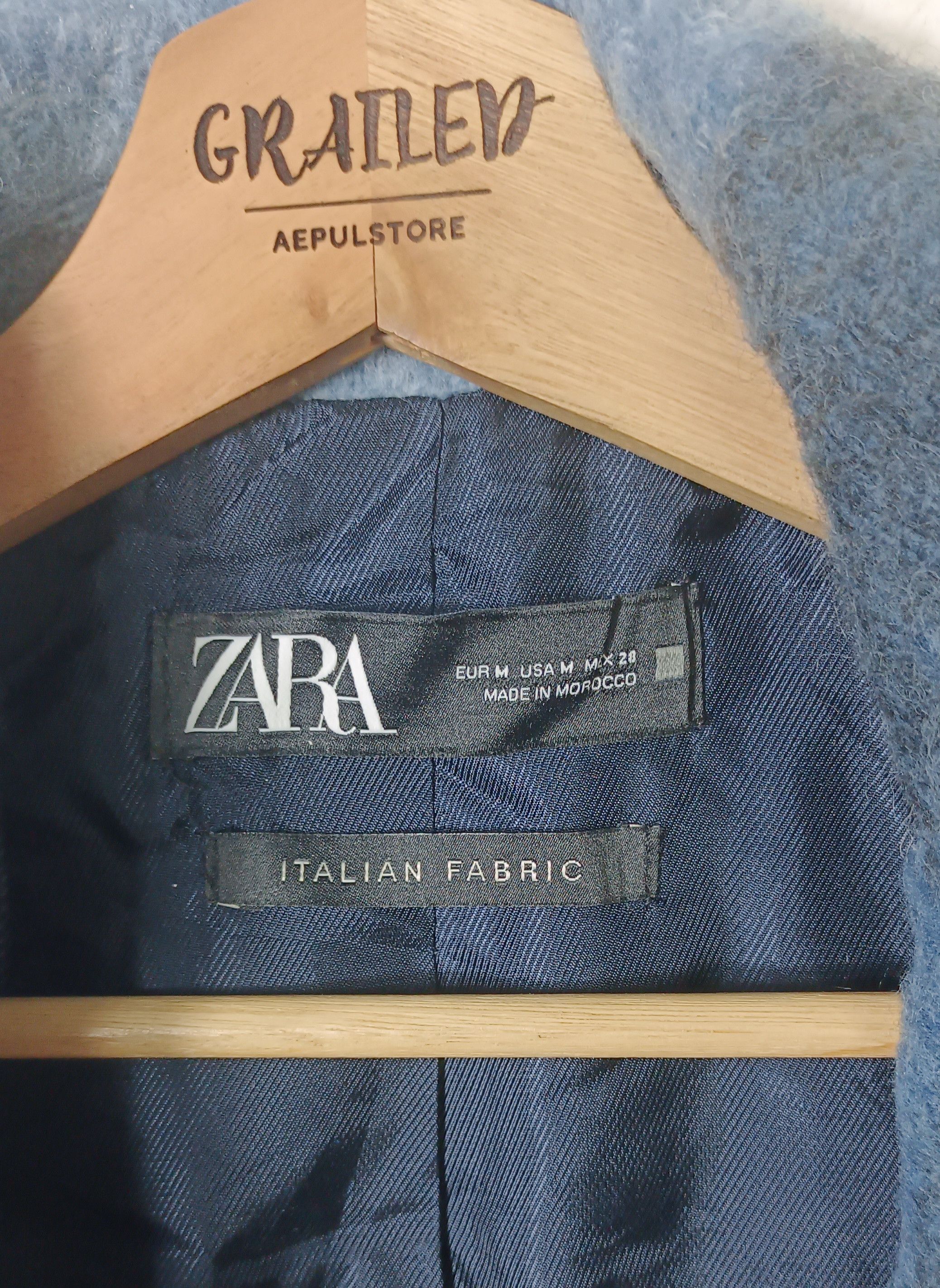 Zara Zara Blue Fleece Overshirt Jacket Italian Fabric Size L / US 10 / IT 46 - 7 Thumbnail