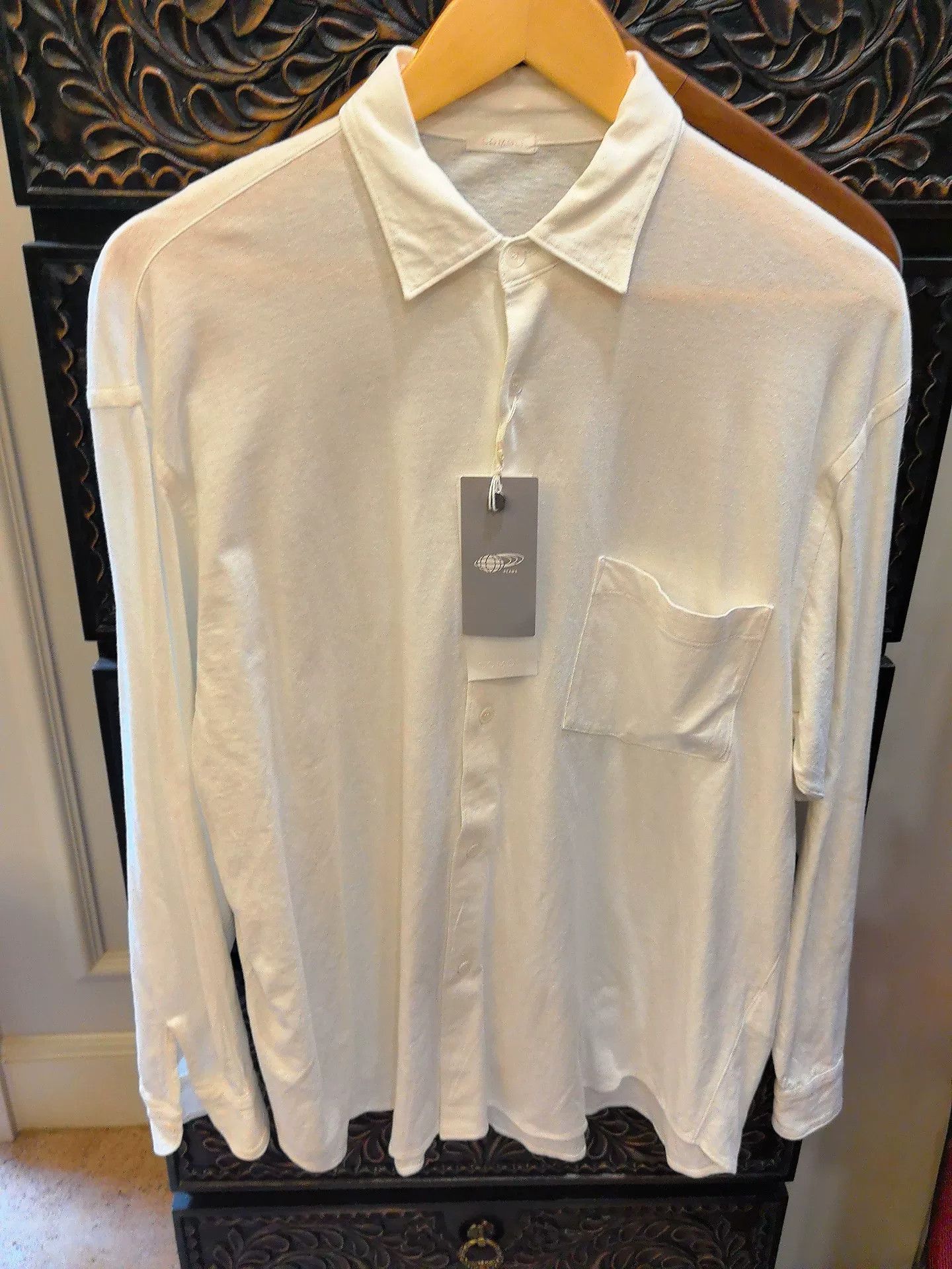 Comoli COMOLI Men's White Long-Sleeve Shirt Size US M / EU 48-50 / 2 - 1 Thumbnail