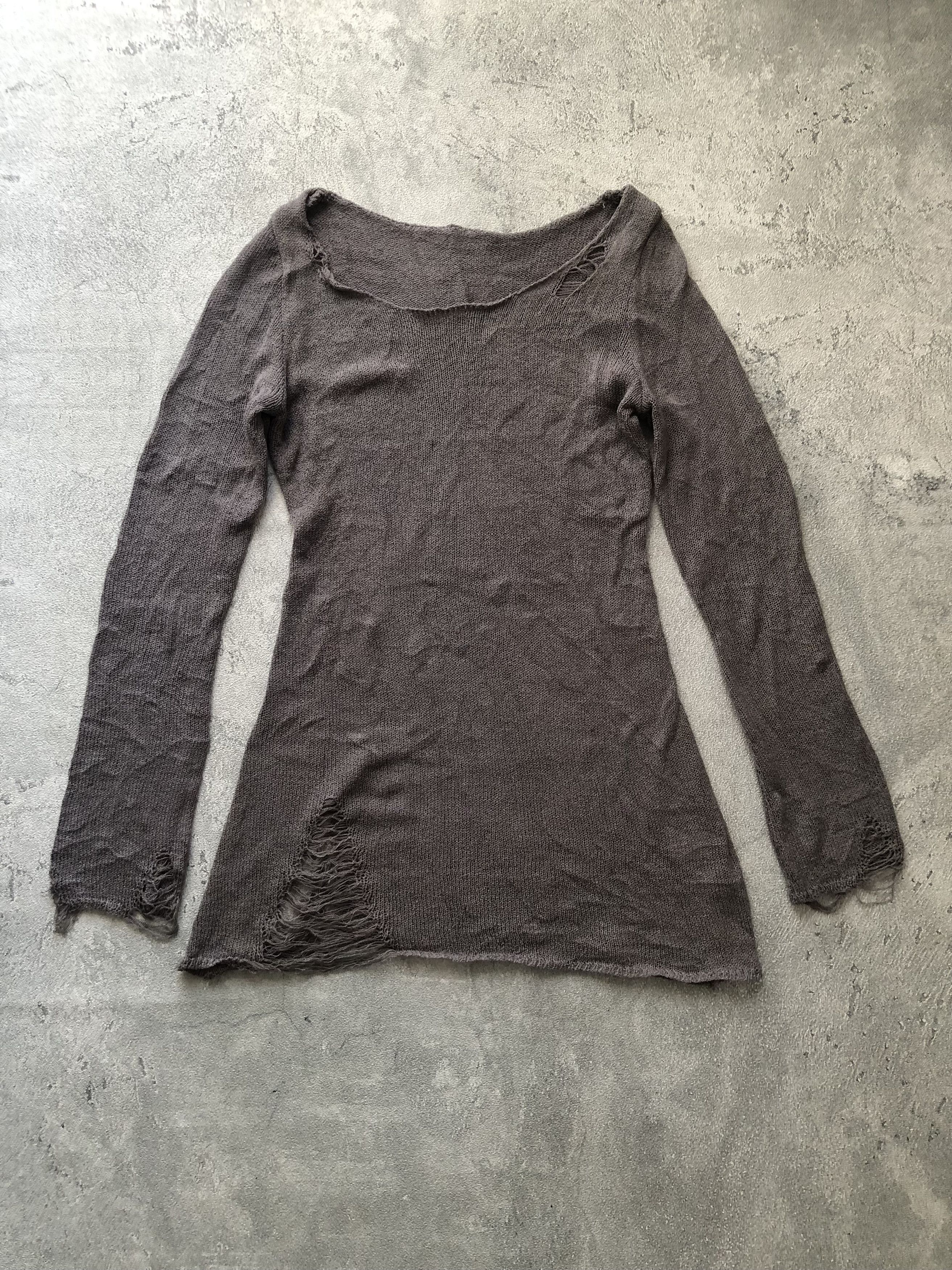 If Six Was Nine × Japanese Brand × Le Grande Bleu (L.G.B.) RARE Distressed Blank Dress Longsleeve Trashed Style Size S / US 4 / IT 40 - 1 Thumbnail